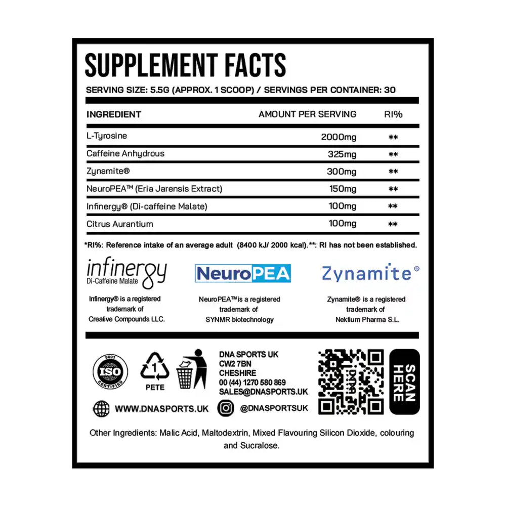 DNA Sports Thank Stim For That 270g Pre-Workout Supplement - Boost Energy & Focus for Gym, Running & Athletic Performance