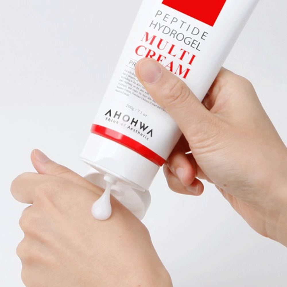 AHOHWA Peptide Hydrogel Multi Cream 200g - Anti-Aging Face Moisturizer for Wrinkles & Firming - Day & Night Hydrating Cream for Women & Men - Perfect for Dry Skin Care Routine & Daily Facial Treatment