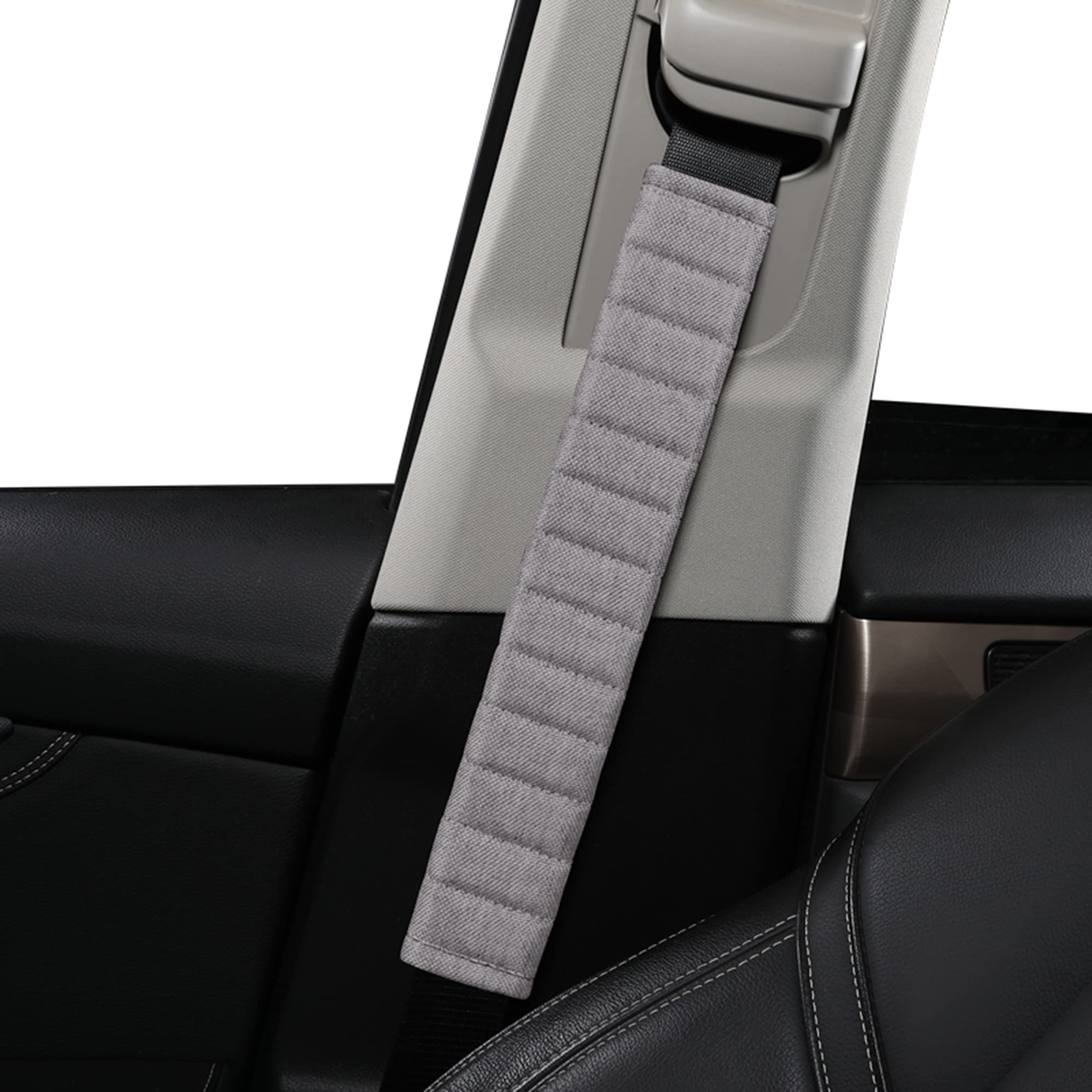 Comfortable Car Seatbelt Covers - Extra Long Shoulder Pads & Protector Sleeves for Adults, Women & Kids (2Pcs, 13in, Gray) - Universal Fit for Honda, Trucks & All Vehicles - Reduce Friction & Improve Driving Comfort for Long Trips & Daily Commutes