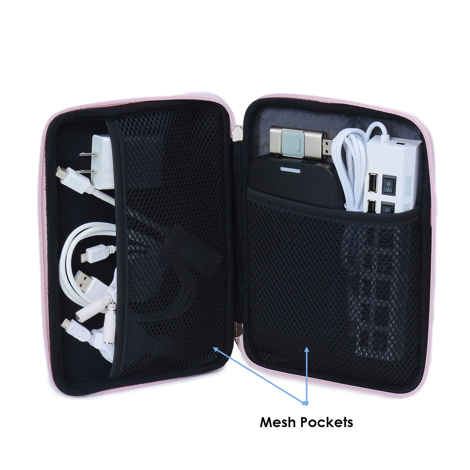 Slim Hard Cube Portable Travel Organizer Case for Kindle Paperwhite, Kindle Fire 7, Galaxy Tab A8, A7, S8 - Perfect for Airplane, Commuting & Business Trips
