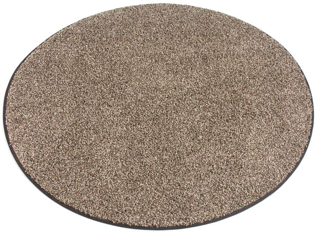 KOECKRITZ 7' Round Chocolate Chip Pattern Non-Slip Area Rug - Soft Plush Carpet for Living Room, Bedroom & Nursery Decor
