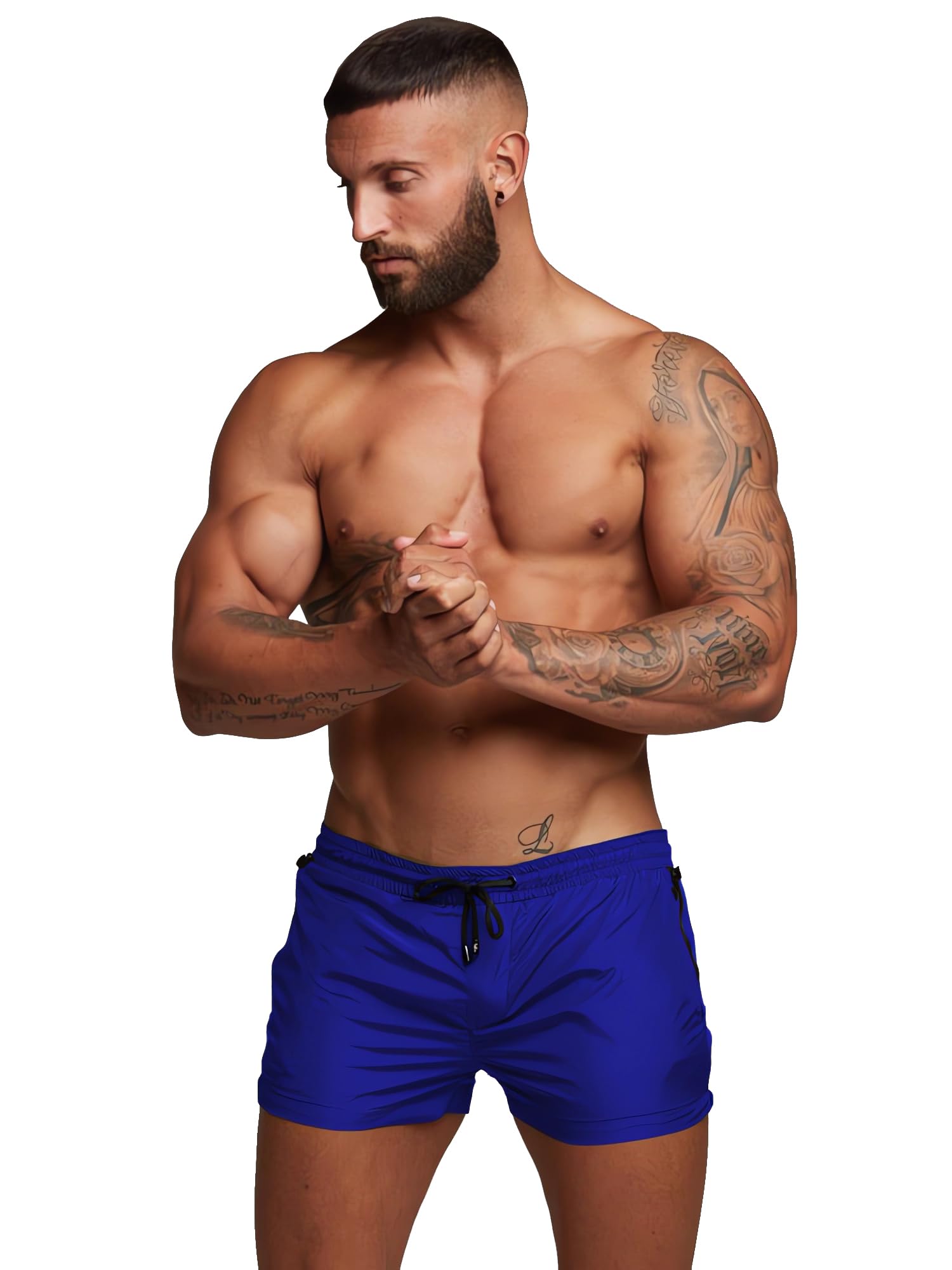 TONLEN Men's Quick-Dry Swim Trunks with Zipper Pockets - Comfortable Sports Swim Shorts for Beach, Pool & Water Activities