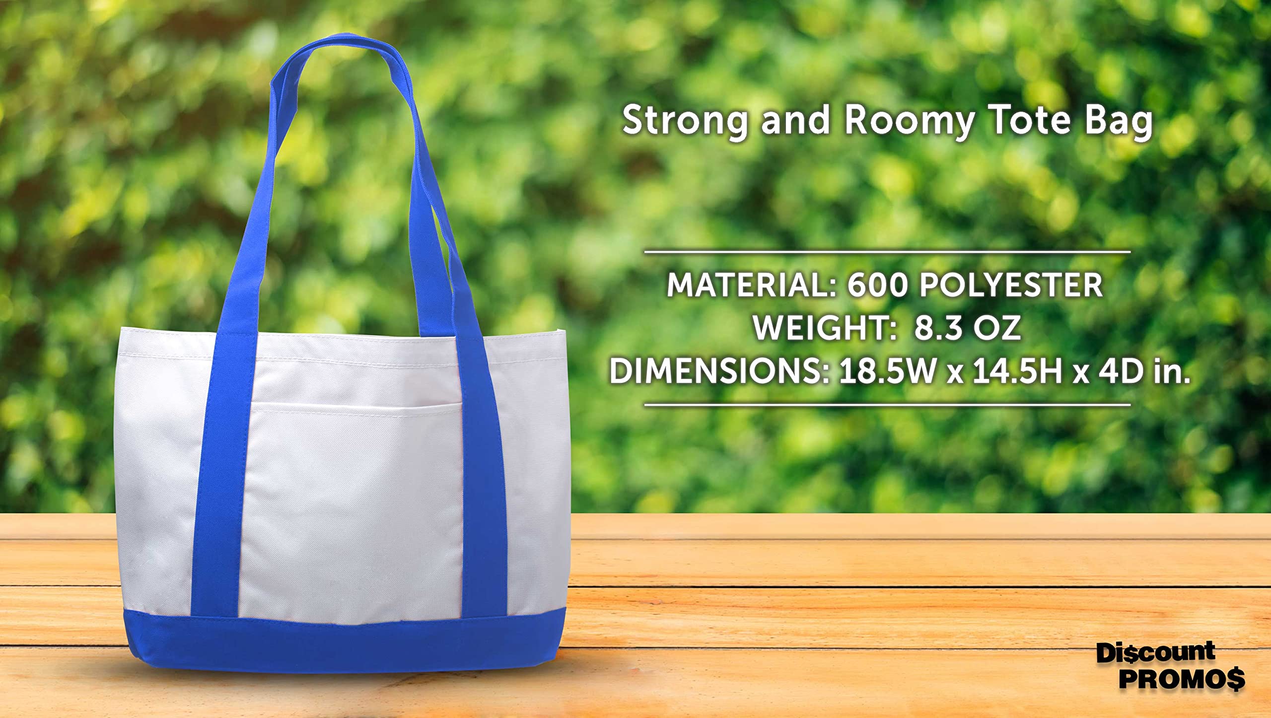10 Pack Canvas Shoulder Tote Bags - Durable Polyester with Reinforced Straps & Front Pocket - Fashionable Blue Handbags for Women - Perfect for Shopping, Beach, Work & Daily Use