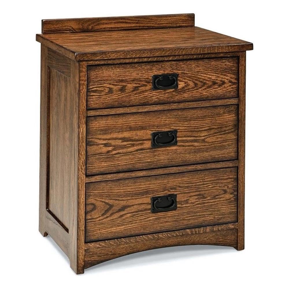 Imagio Home 3-Drawer Oakhurst Nightstand in Mission Finish - Solid Wood Bedside Table for Bedroom, Living Room & Guest Room - Stylish Storage Solution with Drawers