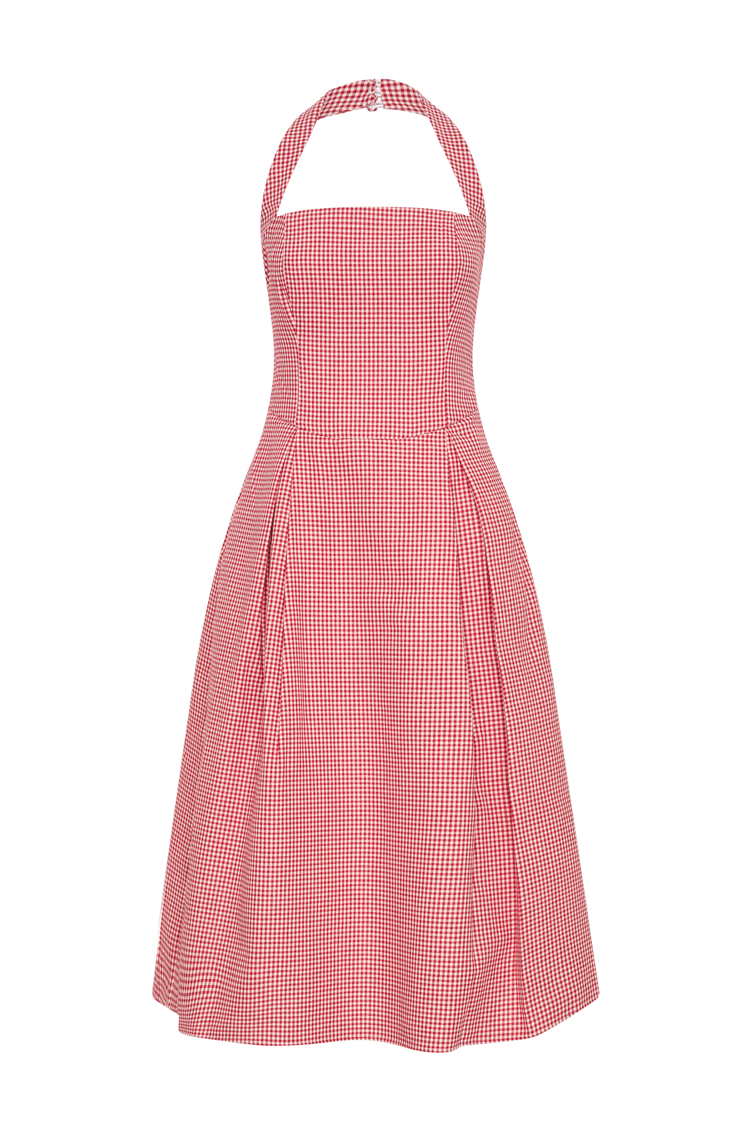 Juana Halter Midi Dress - Red Gingham Checkered Summer Dress for Women | Casual Beach Wear, Picnic Outfit & Party Dress