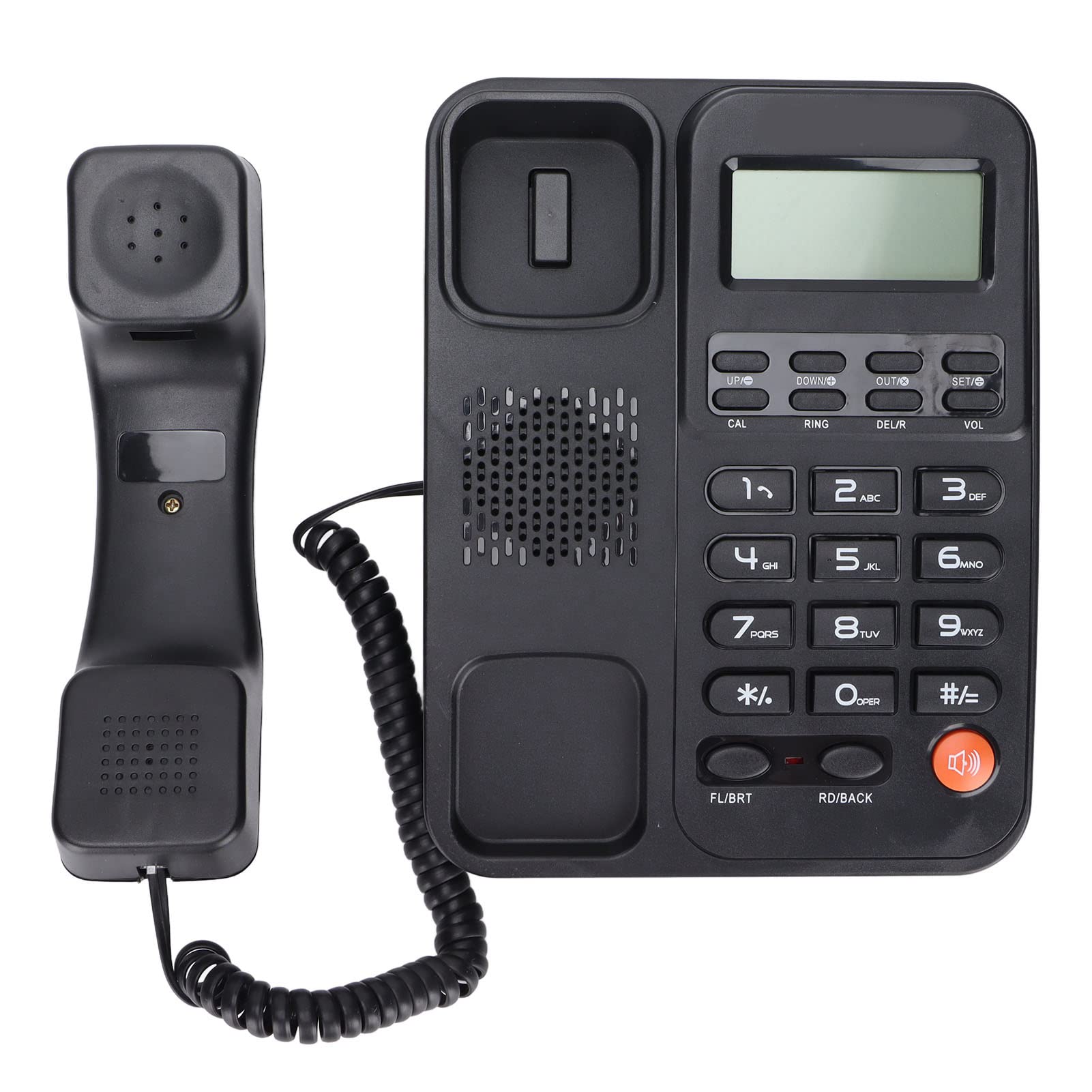 ASHATA KX T2026CID Corded Landline Phone with LCD Display, Handsfree Speakerphone, Caller ID & 24 Ringtones - Perfect for Home, Office & Hotel Use (Black)