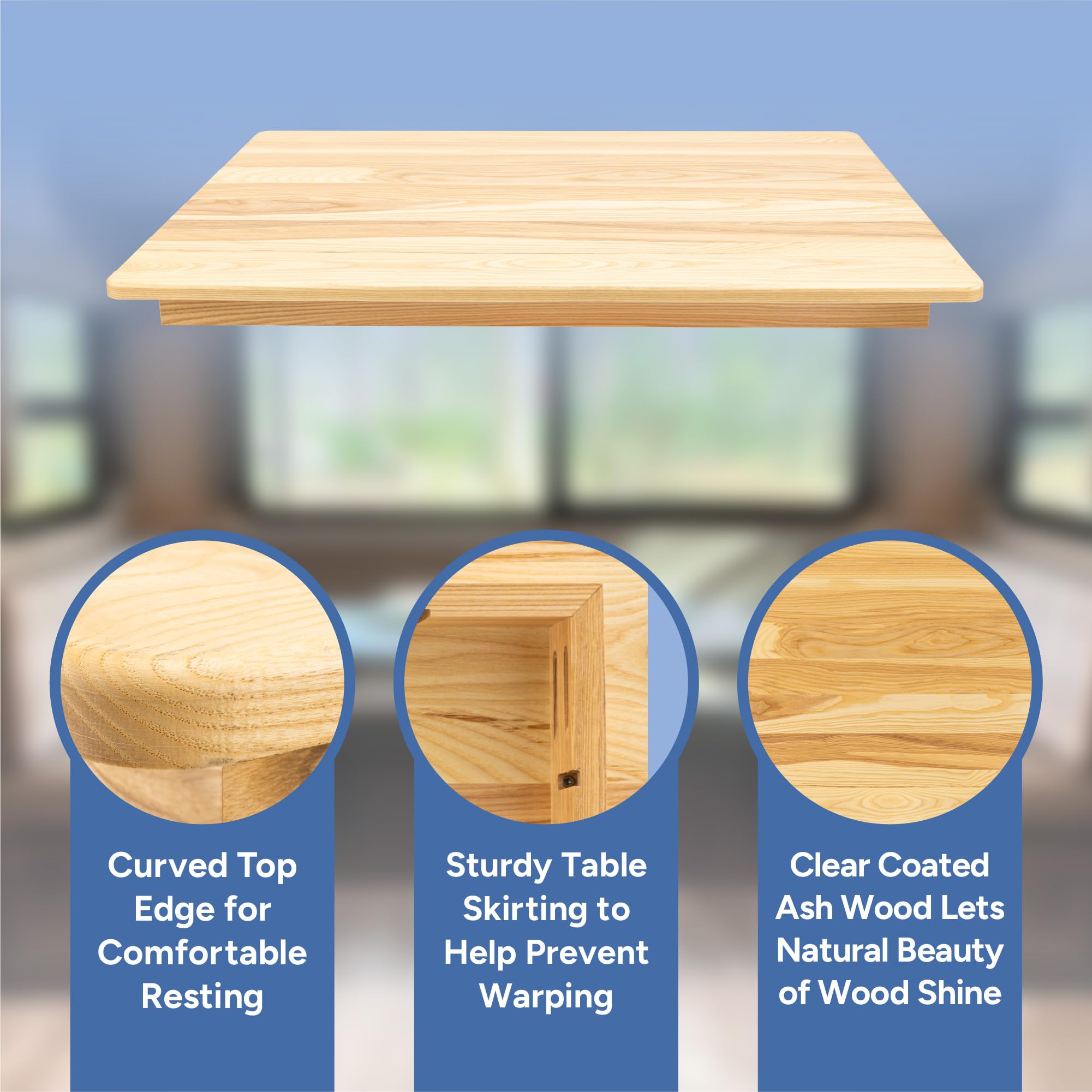RecPro RV Ash Wood Table Top | 3/4