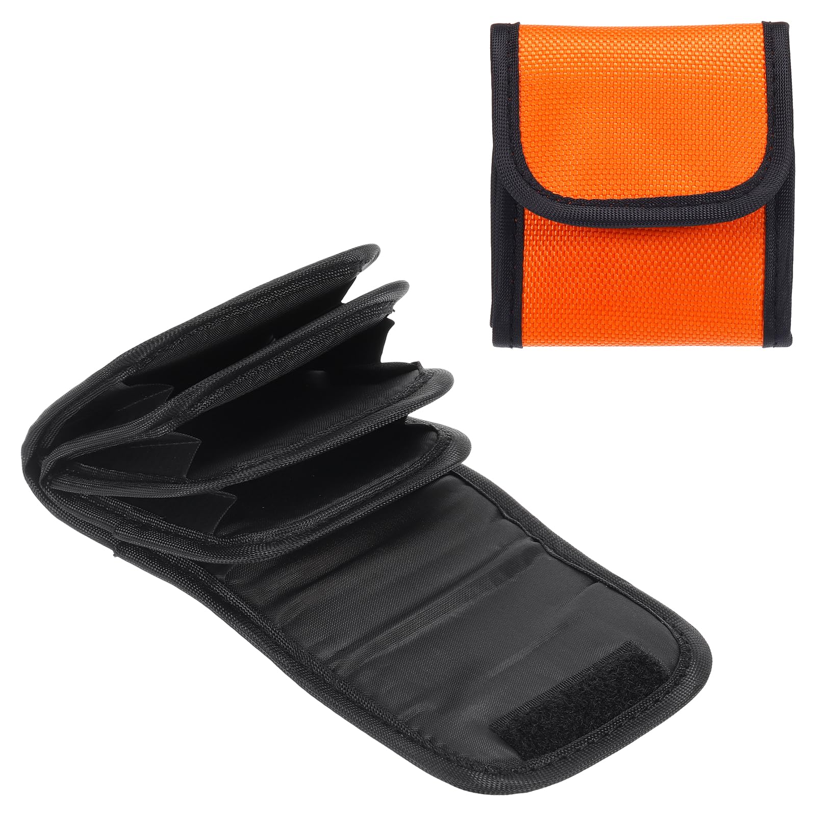 PATIKIL 4-Pocket Camera Lens Filter Case - Portable Storage Pouch for 25mm-58mm Filters - Fits DSLR, Mirrorless & Drone Accessories (Orange) - Perfect for Outdoor Photography & Travel