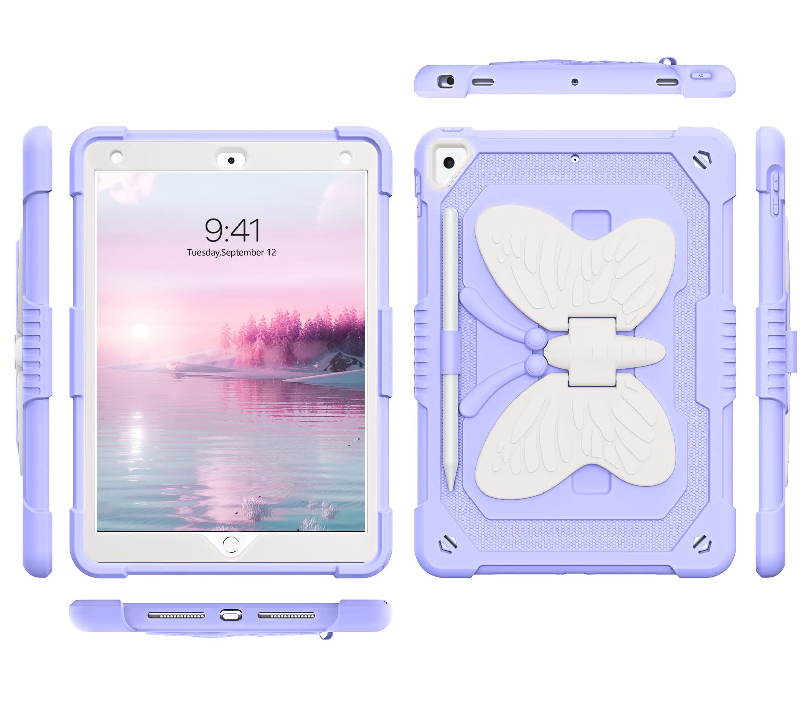 GUAGUA Shockproof Kids iPad Case - Compatible with iPad Air 2, iPad 5th/6th Gen (2017/2018) & iPad Pro 9.7