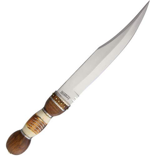 MR570 White Polished Marble Fixed Blade Knife - 18.50