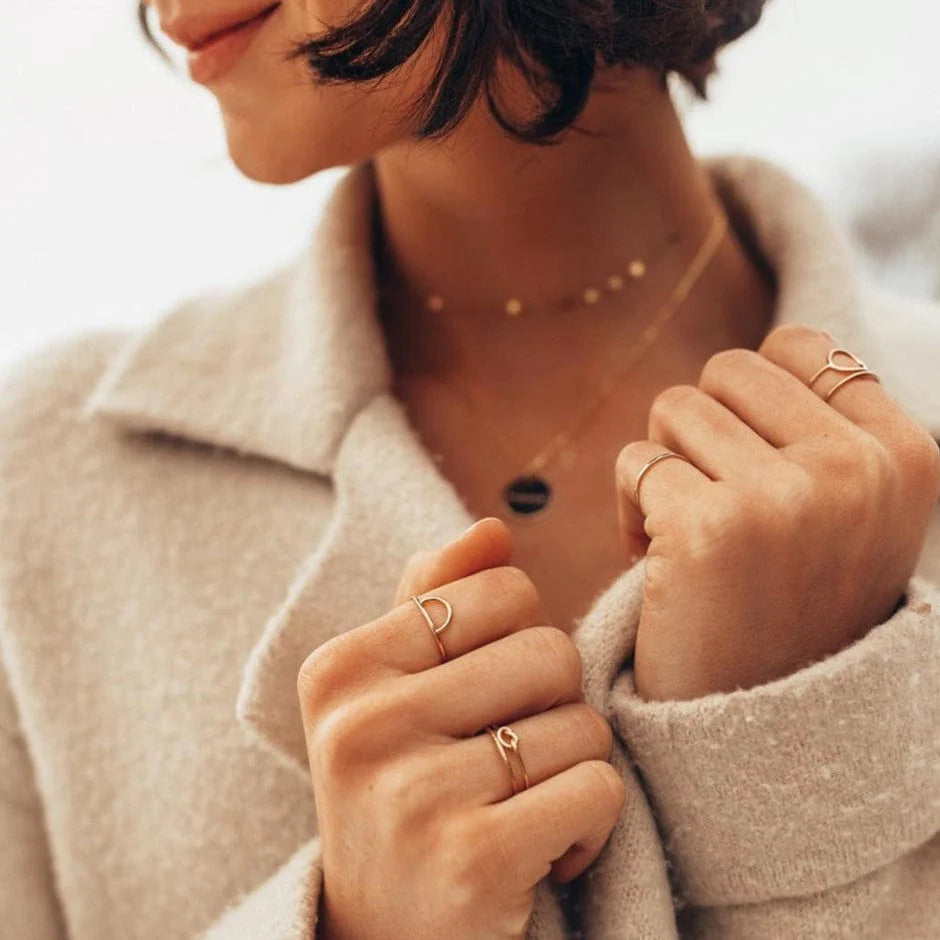 Gold Filled Knot Ring for Women - Dainty Adjustable Minimalist Jewelry Gift for Her - Perfect for Valentine's Day, Anniversary & Everyday Wear