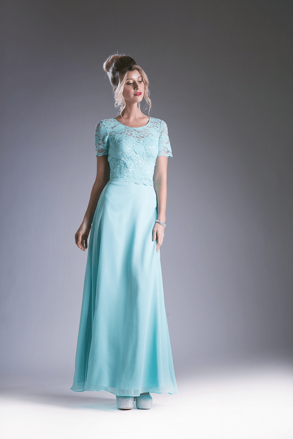Ladivine Women's Chiffon Shoulder Sleeve Dress - Elegant Flowy Summer Dress for Party, Wedding & Vacation