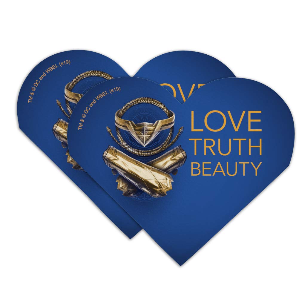 Wonder Woman Movie Inspired Love Truth Beauty Heart Faux Leather Bookmark Set of 2 - Perfect for Book Lovers & DC Comics Fans - Great Gift for Birthdays, Reading Enthusiasts & Collectors