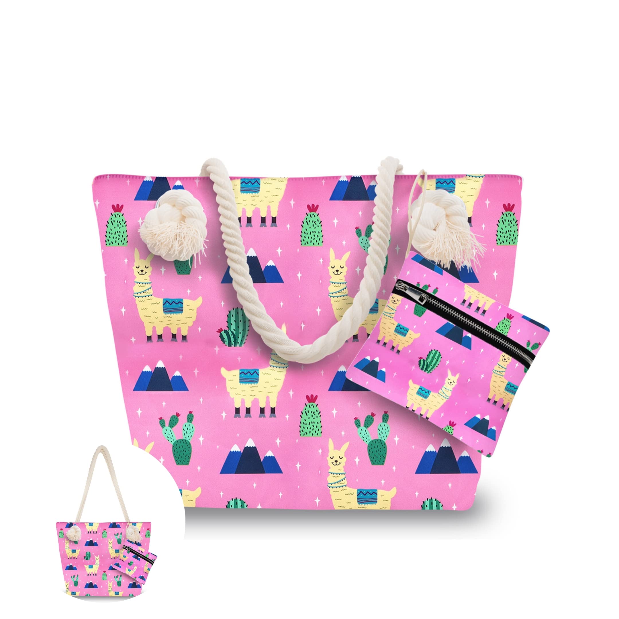 Stylish Waterproof Beach Tote Bag for Women - Large Zippered Pool & Travel Tote - Perfect for Beach Vacations, Swimming Pools & Weekend Getaways