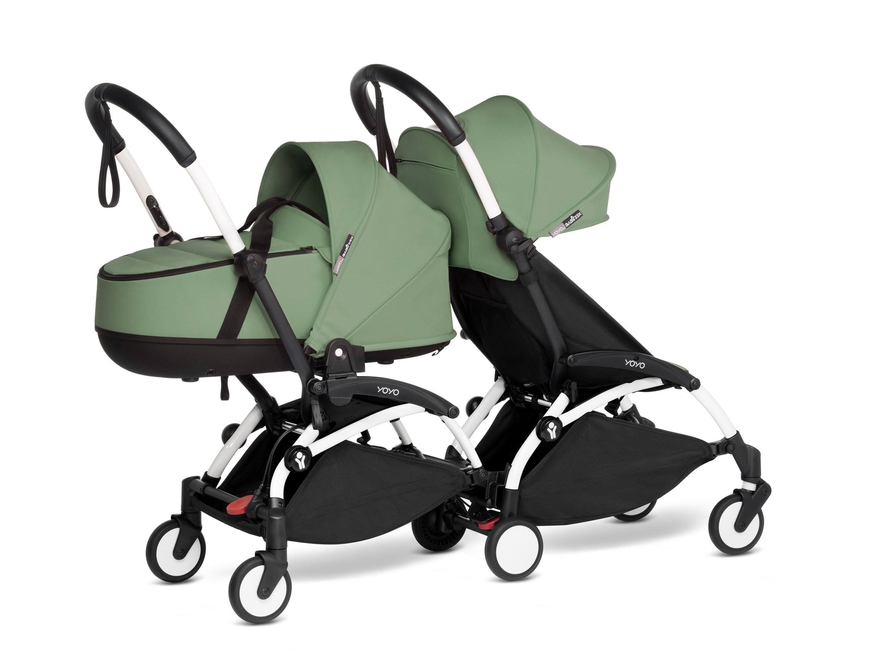 Stokke YOYO 3 Double Stroller for Twins - 6+ Months Front Seat with Bassinet Back - Lightweight Compact Travel Stroller for City Walks & Airplane Travel