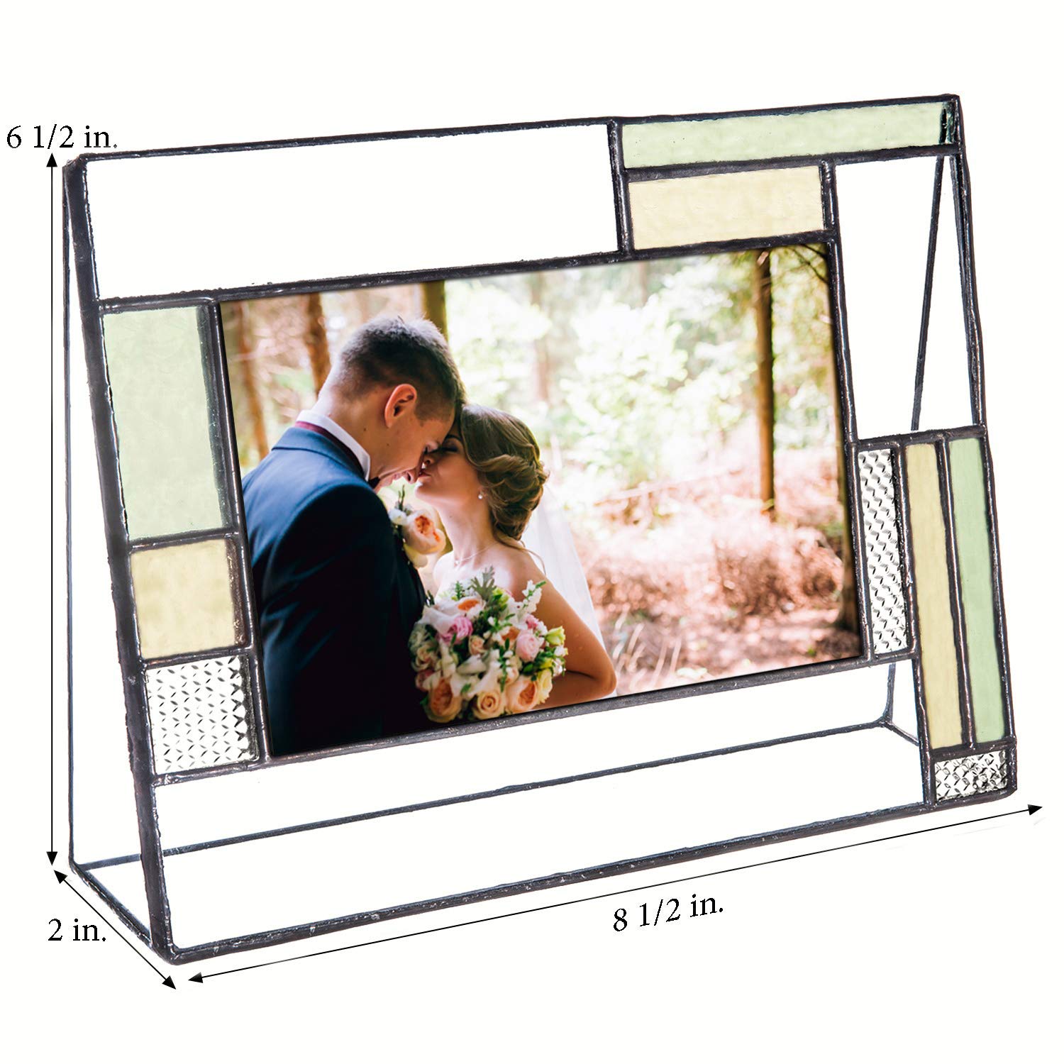 Personalized Wedding Picture Frame - Engraved Glass Photo Keepsake for Couples | Perfect for Engagement & Anniversary Gifts (4x6 Horizontal)