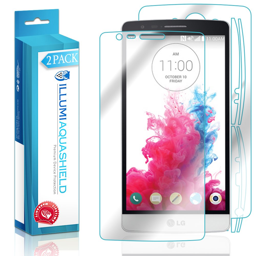 **ILLUMI AquaShield HD Clear TPU Screen Protector (2-Pack) for LG G3 Vigor - Front & Back Protection, Anti-Bubble, Scratch Resistant - Perfect for Work, Travel & Everyday Use**