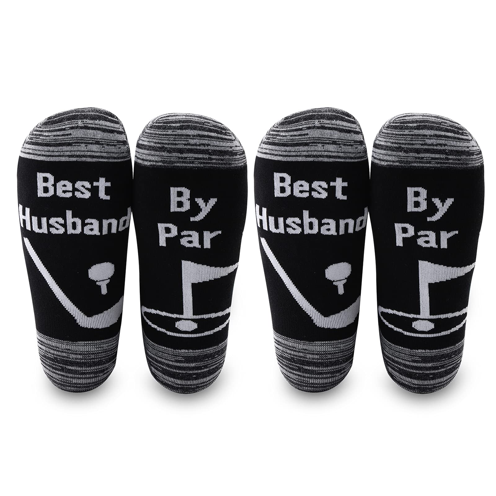 LEVLO Golf Socks for Men - Comfortable Cotton Socks with Funny Golf Puns - Perfect Gift for Husband & Golf Lovers - Ideal for Golfing, Casual Wear & Special Occasions