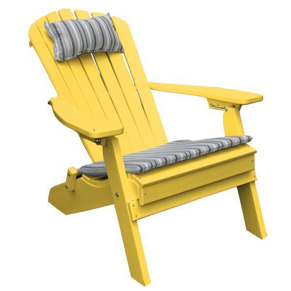 Premium A&L Furniture Poly Folding Reclining Adirondack Chair - Durable Outdoor Patio Furniture for Backyard, Poolside & Beach Relaxation