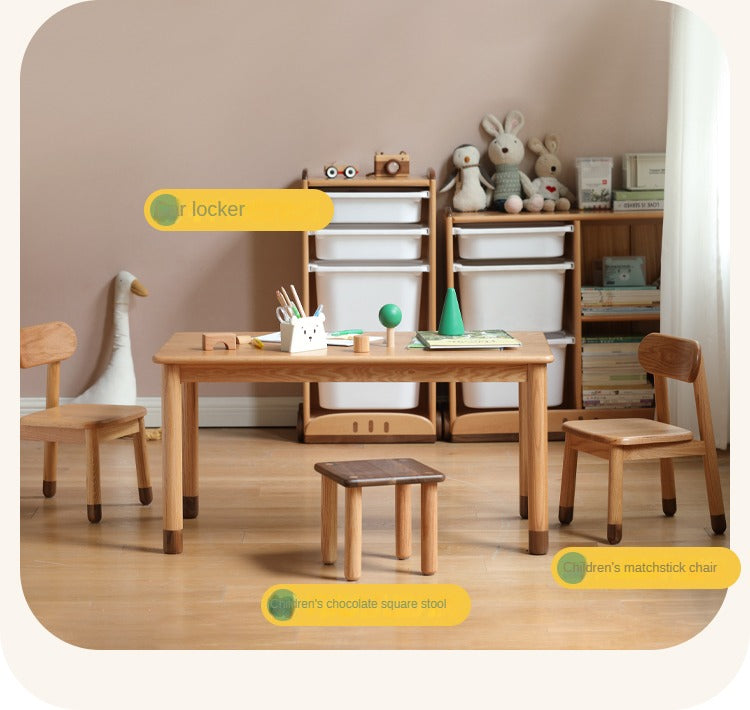 Handmade Solid Oak Wood Kids Study Desk - Durable & Ergonomic Children's Writing Table for Homework & Crafting - Perfect for Bedrooms, Homeschooling & Playrooms