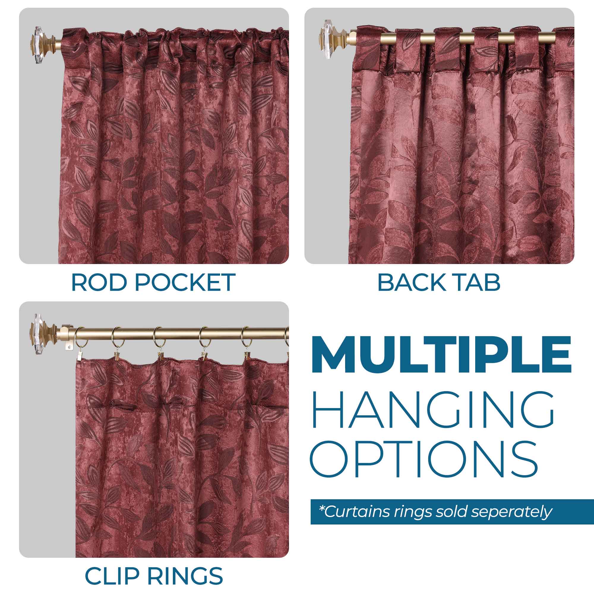 Premium Blackout Curtains for Bedroom - Super Soft Thermal Insulated Room Darkening Drapes with Back Tab Design (Set of 2 Panels) - Perfect for Nursery, Home Theater & Shift Workers