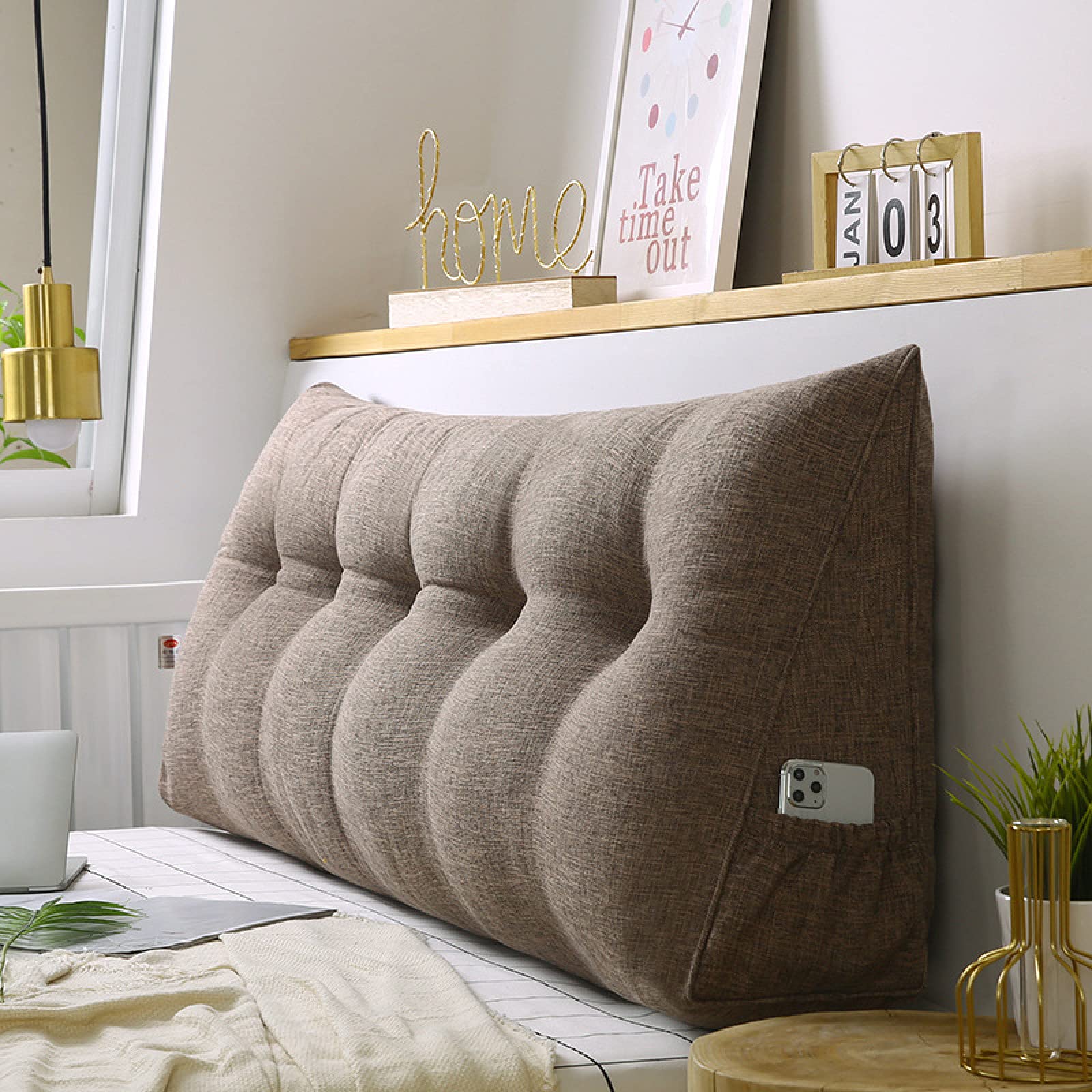 **Padded Headboard Cushion for Daybed & Big Bed - 79x20 Inch Backrest Pillow with Lumbar Support - Wedge Pillow for Reading, Relaxing & Back Pain Relief - Perfect for Bedroom, Living Room & Office**