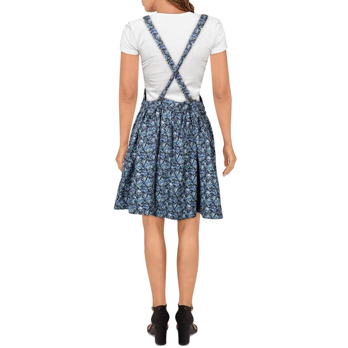 Free People Women's Petunia Floral Mini Jumper Dress - Navy, XS | Boho Chic Outfit for Summer, Beach, and Casual Wear