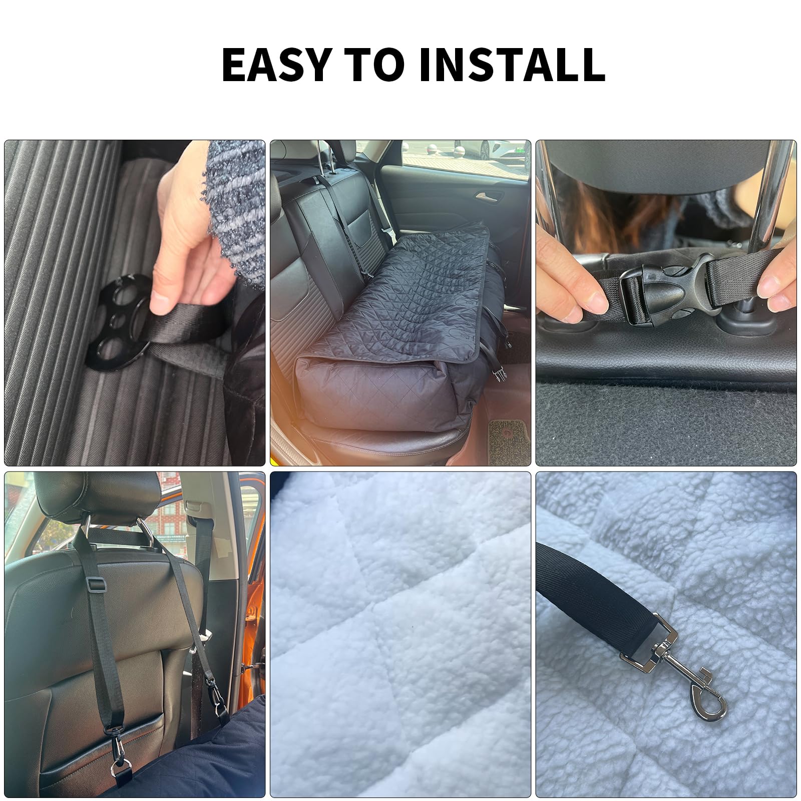 Premium Washable Dog Car Seat for Large & Medium Dogs Up to 100 lbs - Thick Cushioned Travel Bed with Storage Pockets - Perfect for Road Trips & Daily Commutes