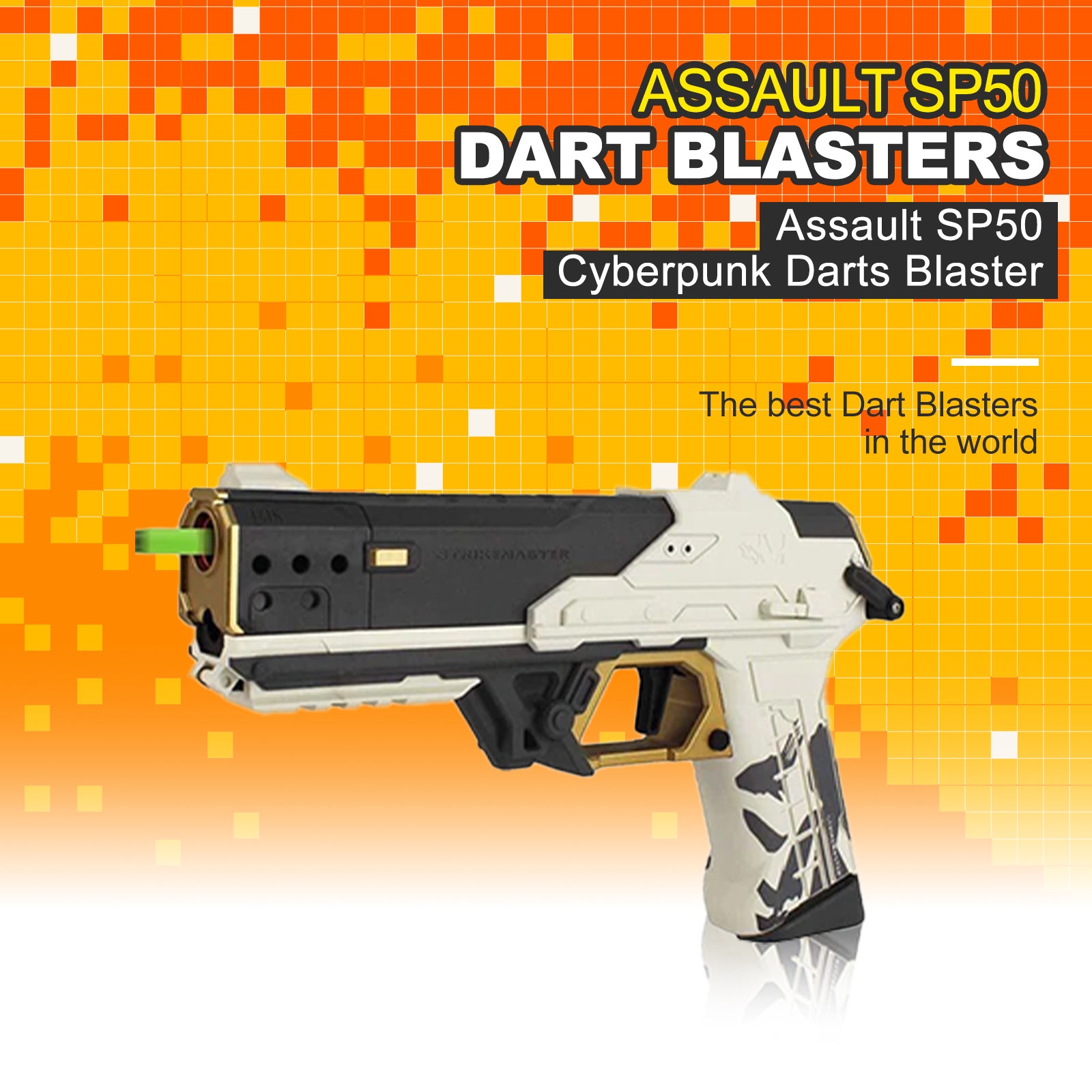 Assault SP50 Cyberpunk Darts Blaster - High Performance Foam Dart Gun for Outdoor Games & Nerf Battles - Perfect for Backyard Fun, Team Competitions & Cosplay Events