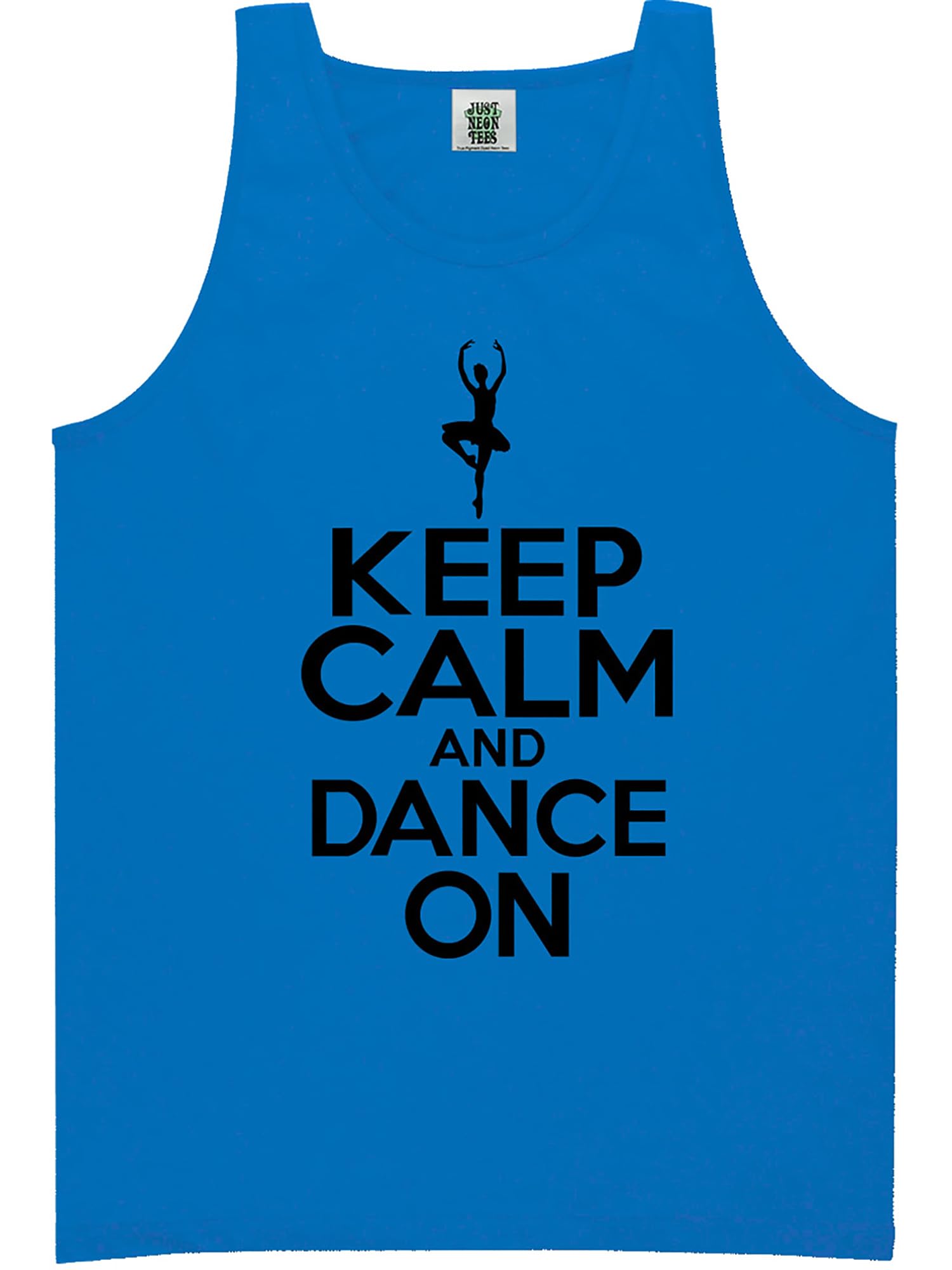 Youth Keep Calm and Dance On Bright Neon Tank Top - 6 Vibrant Colors | Perfect for Dance Classes, Concerts & Summer Outfits