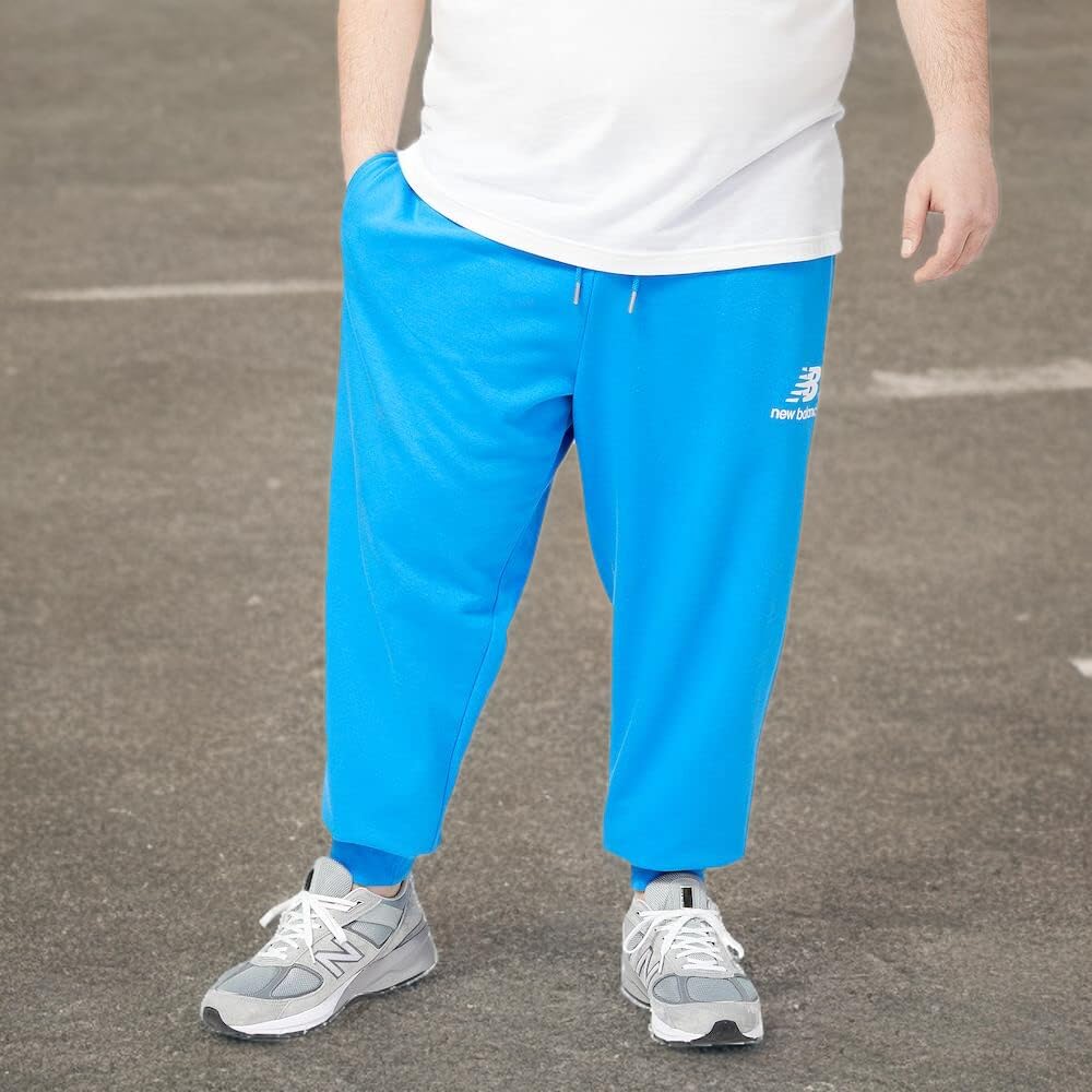 New Balance Men's NB Essentials Stacked Logo Sweatpants - Comfortable Joggers for Casual Wear, Gym & Lounge