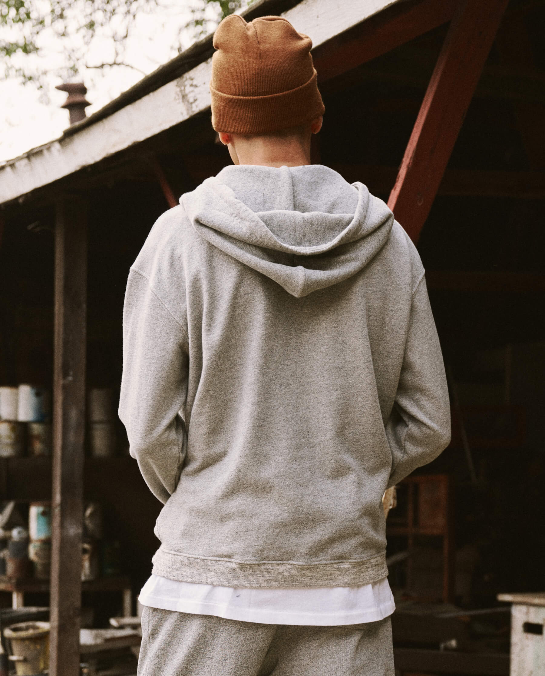 Men's Zip Up Hoodie - Lightweight Fleece Jacket with Front Pockets, Varsity Grey - Perfect for Casual Wear, Gym & Outdoor Activities