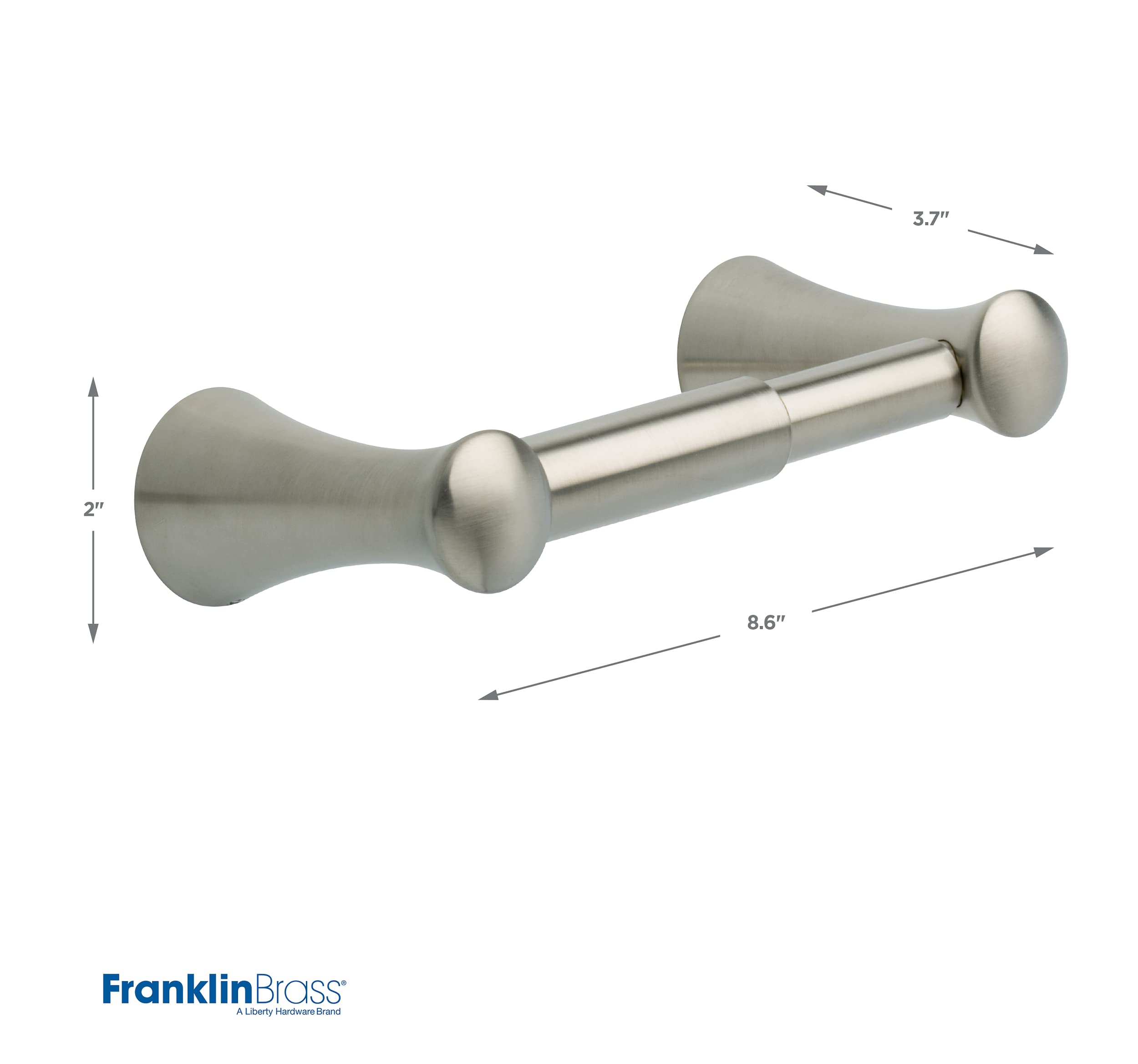 Franklin Brass Somerset 1-Pack Satin Nickel Toilet Paper Holder - Spring-Loaded Wall Mount Bathroom Tissue Roll Holder for Home & Office - Durable Bathroom Storage Accessory for Modern & Traditional Decor