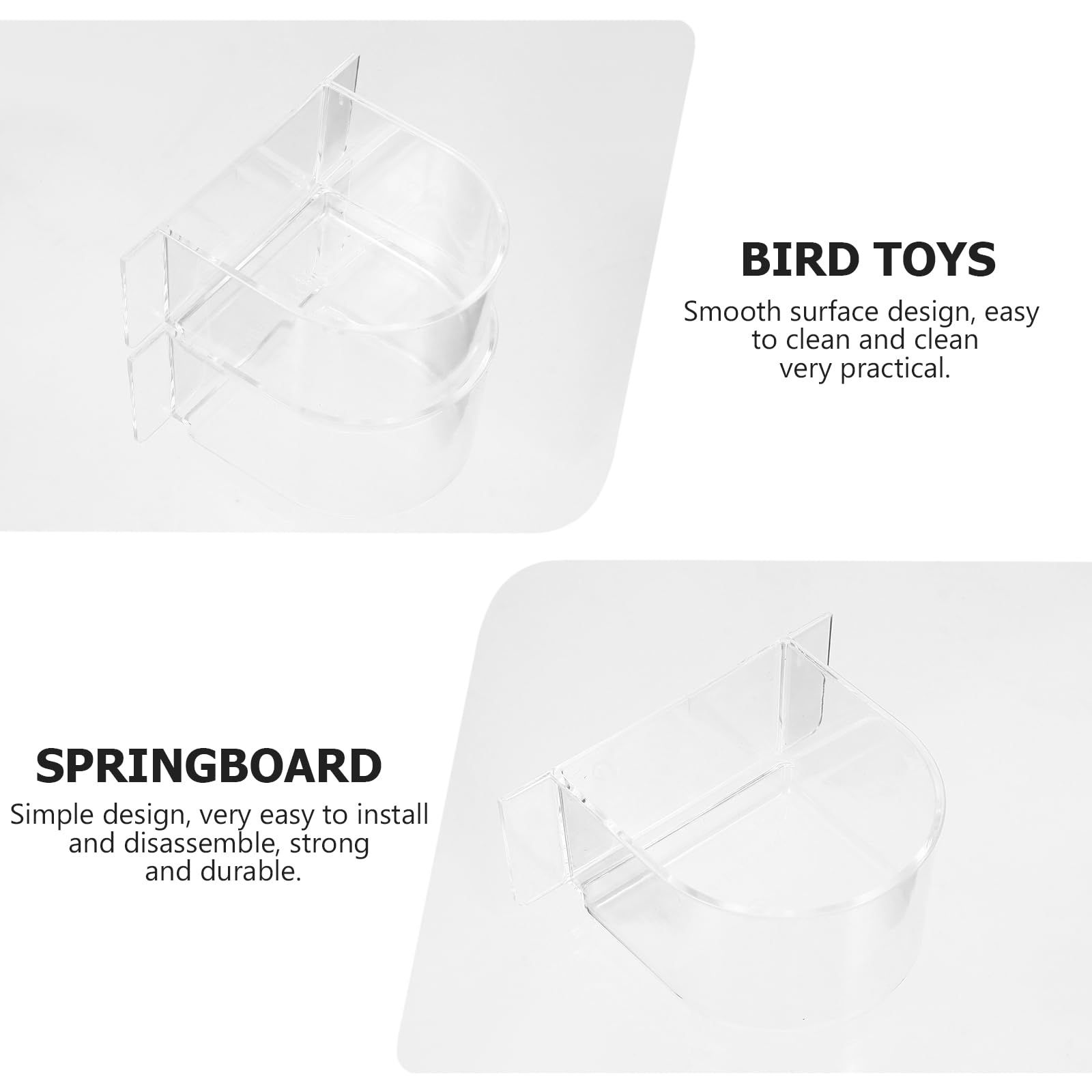 Balacoo 4-Pack Plastic Bird Feeder for Cage - Parrot Food & Water Bowl for Cockatiels, Budgies, Canaries - Durable Pet Bird Feeding Dish for Daily Use in Aviaries & Homes