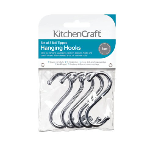 5-Pack Heavy Duty Wall Hooks for Hanging Plants, Keys & Decor - Space Saving Organizer for Home, Kitchen & Office