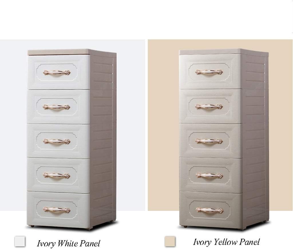 5-Layer Plastic Storage Bins with Drawers - Multi-Purpose Organizer Cabinet for Baby Clothes, Toys & Wardrobe (Ivory White) | Perfect for Nursery, Kids Room & Home Organization