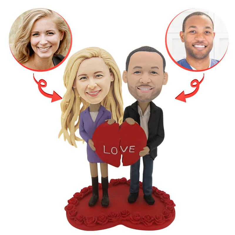 Custom Couple Bobblehead - Personalized Wedding, Anniversary & Valentine's Gift - Perfect for Couples, Lovebirds & Romantic Occasions