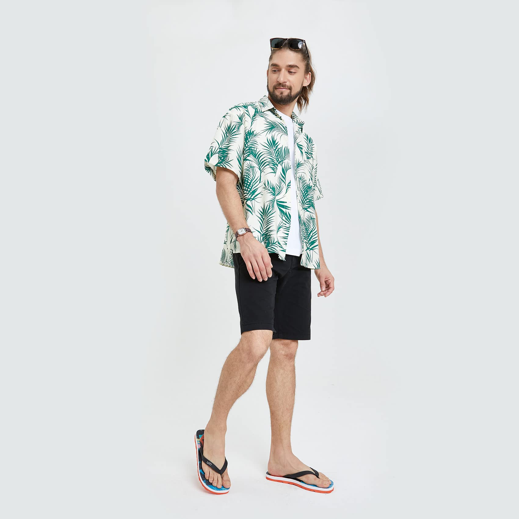 UIN Men's Flip Flops - Comfortable Beach Sandals with Artistic Painting Design for Summer Travel & Casual Wear - Perfect for Poolside, Vacation, and Outdoor Activities