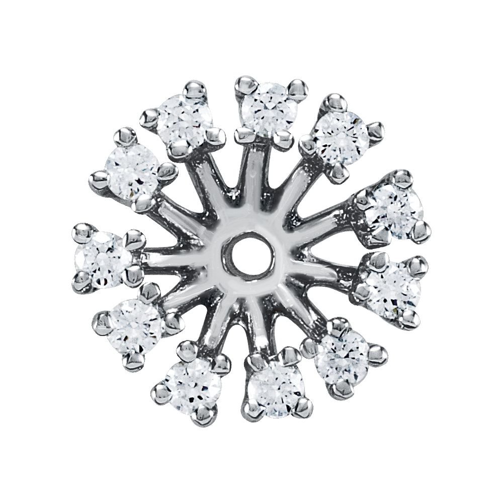 14K White Gold 5/8 CTW Diamond Earring Jackets - 7.7 mm Inner Diameter | Elegant Stud Enhancers for Everyday Wear & Special Occasions