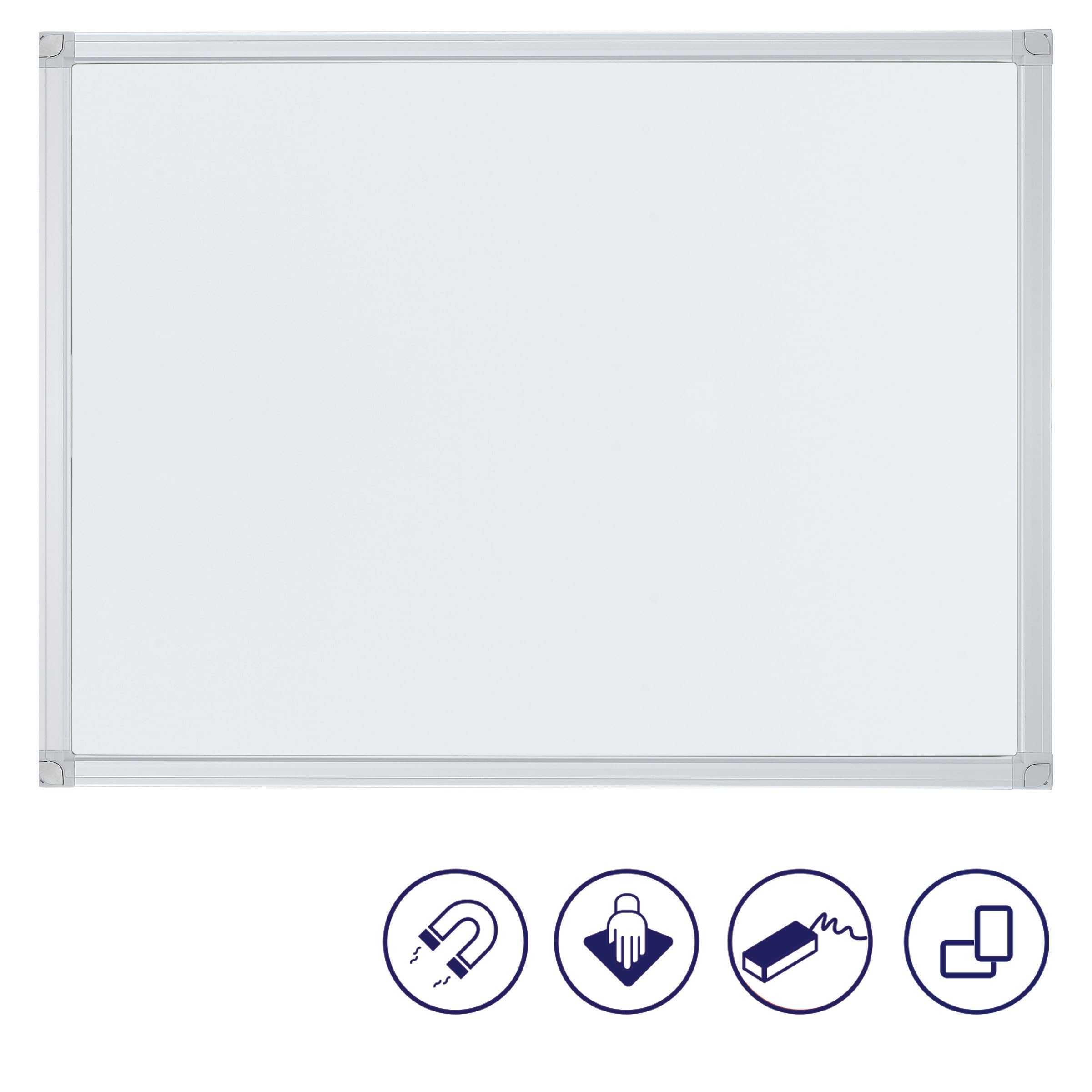 SC3002 White Plastic Coated Writing Board - 90 cm x 60 cm (Varnished Surface) - Dry Erase Whiteboard for Office, Classroom & Home Use