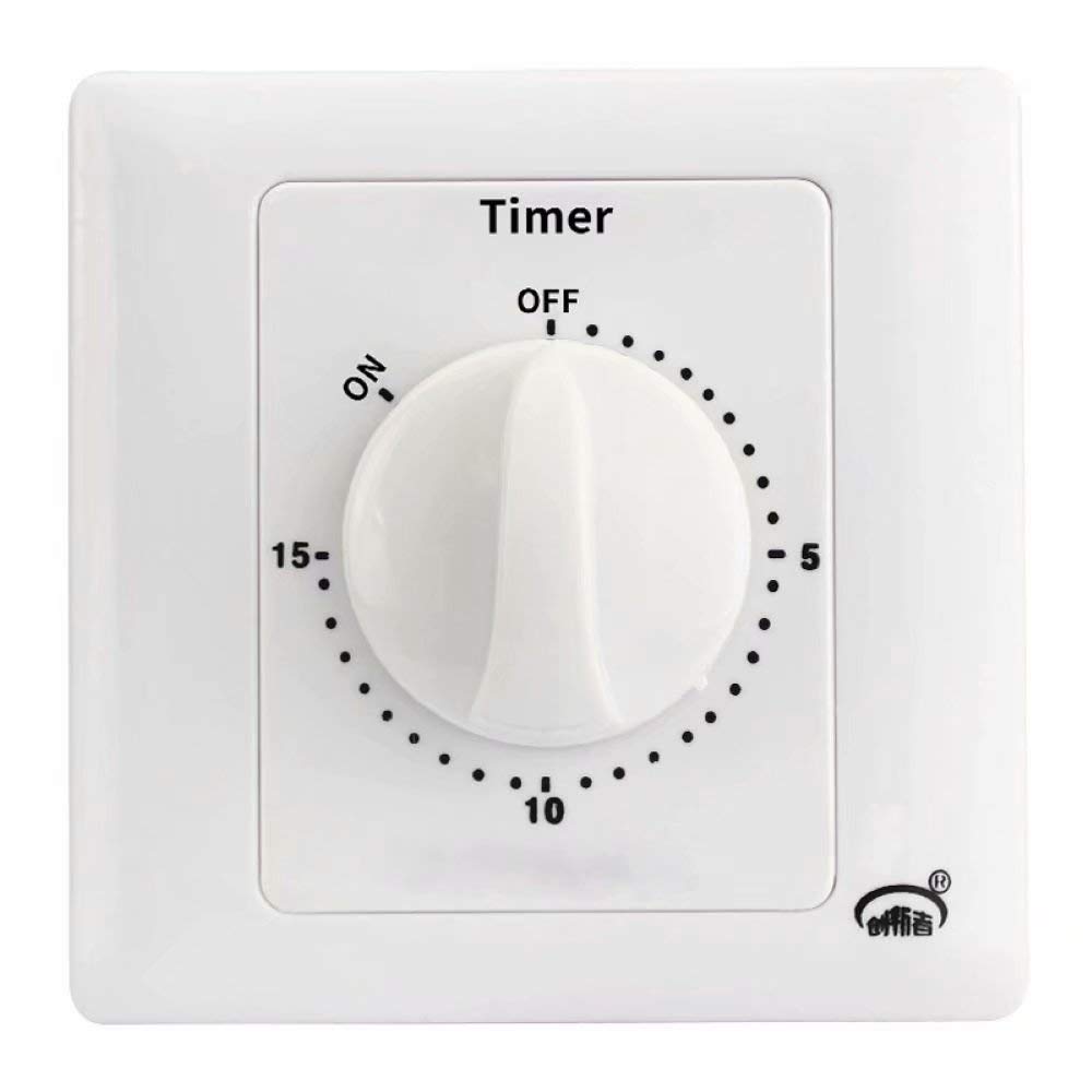 15-Minute Spring Loaded Countdown Timer - Automatic Mechanical Switch for Lights, Exhaust Fans, Heaters & LED - Perfect for Home, Office, Kitchen and Workshop Use