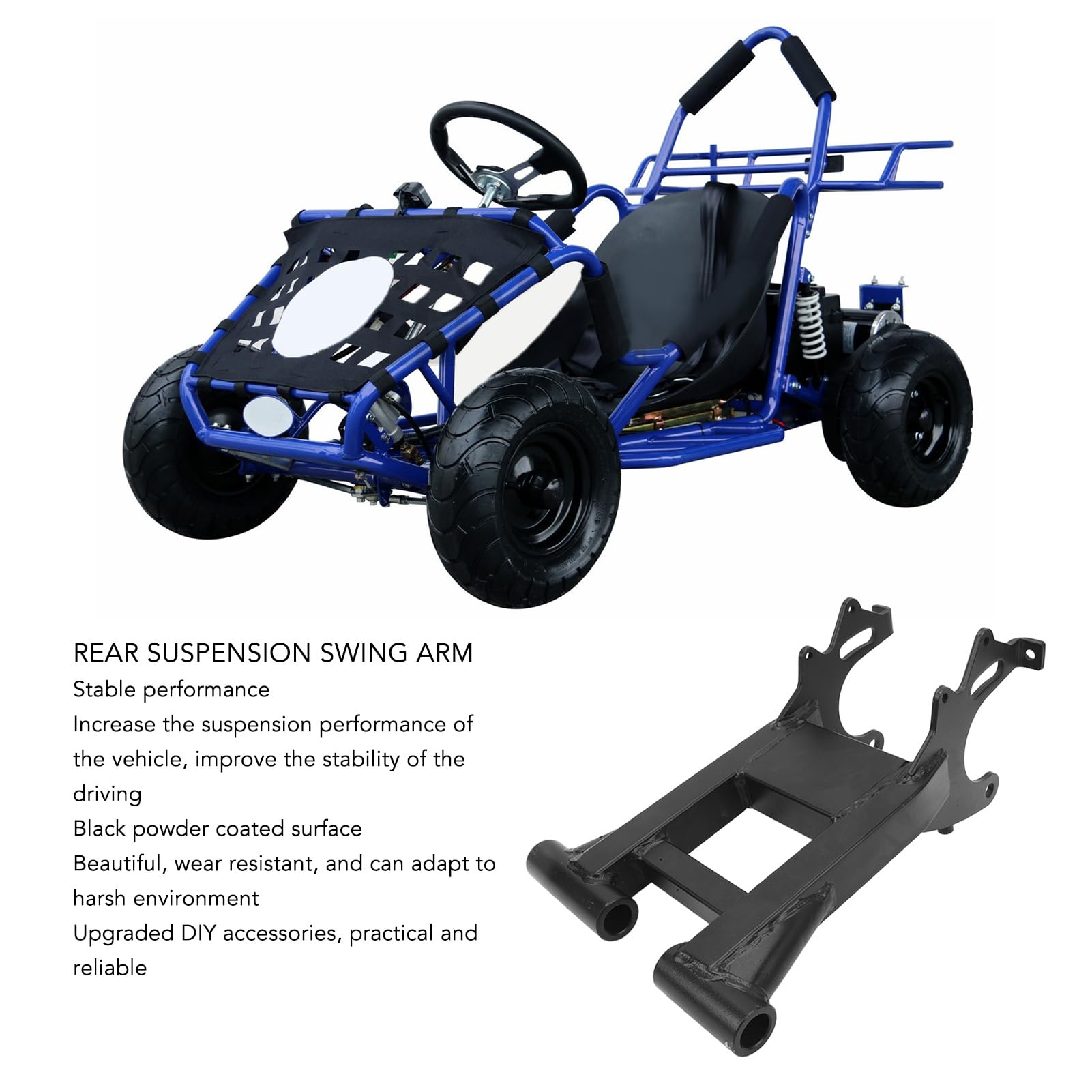 Acouto Rear Suspension Swing Arm Kart Frame Kit - Heavy Duty Rear Axle Fork Suspension Rocker Arm for ATV, UTV, Quad & Pit Bike (Perfect for Off-Road Racing & Trail Riding Accessories)