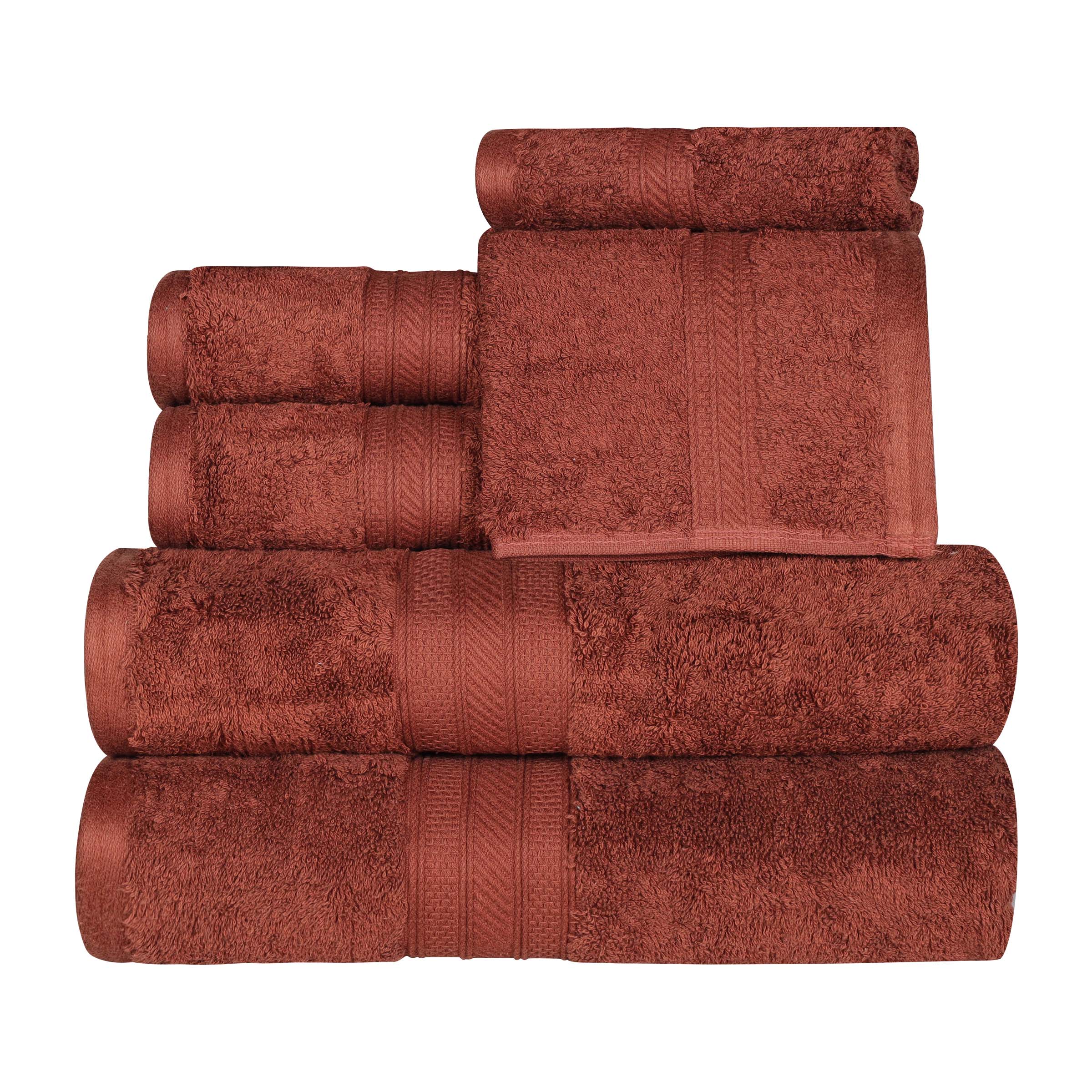 Premium Atlas Cotton Plush Heavyweight Luxury 6-Piece Bath Towel Set - Ultra Soft & Absorbent for Spa, Hotel & Home Bathroom Use