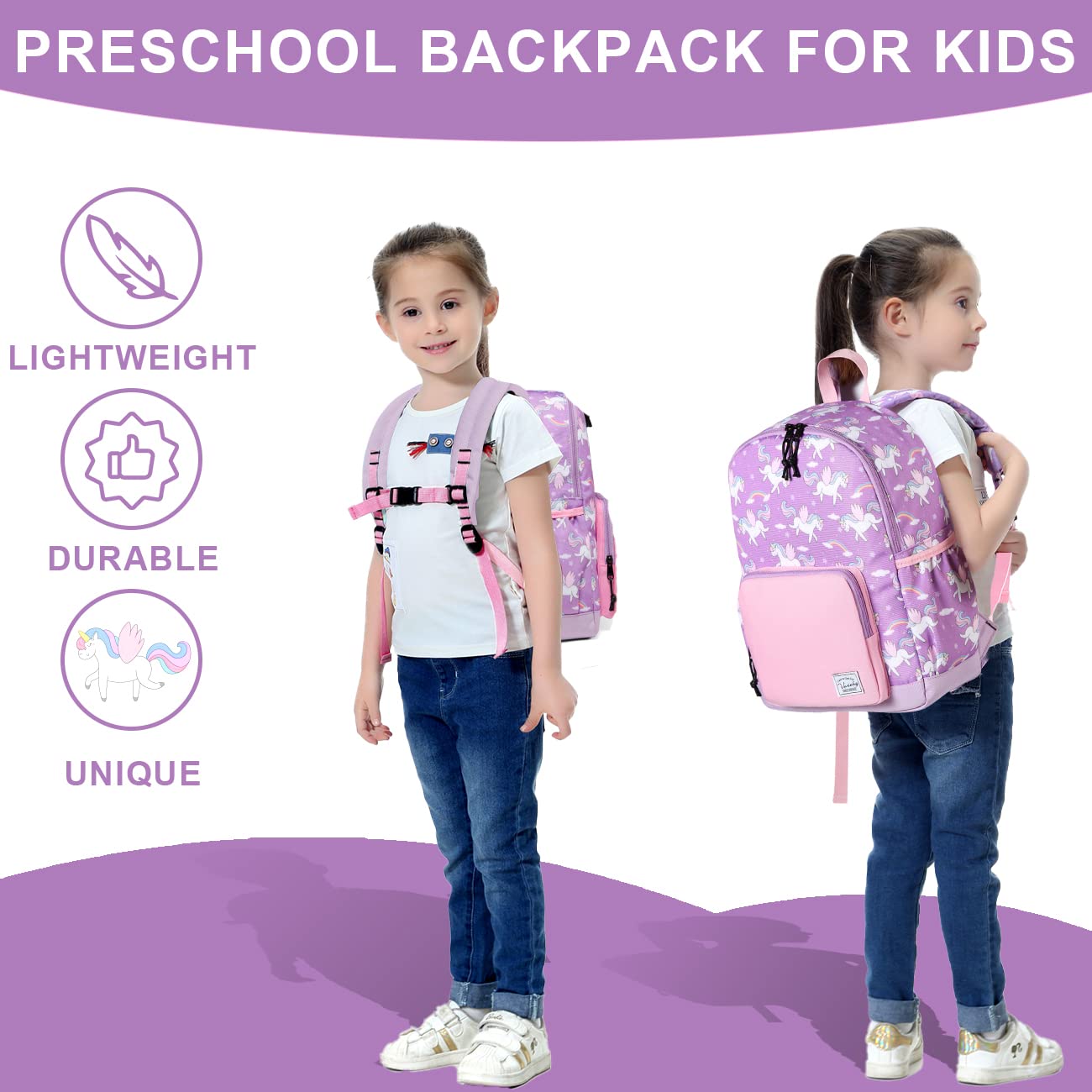 VASCHY Kids Backpacks - Lightweight Waterproof School Backpack for Boys & Girls with Adjustable Chest Strap | Perfect for Preschool, Daycare & Travel