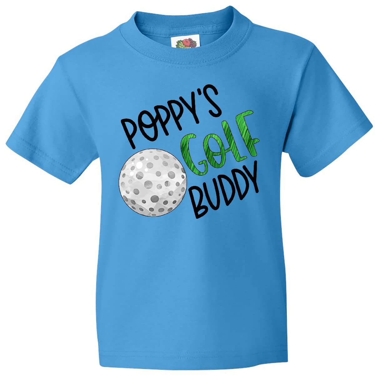 Inktastic Poppy's Golf Buddy with Golf Ball Youth T-Shirt - Fun Golf-Themed Tee for Kids & Junior Golfers - Perfect for Golf Tournaments, Practice & Casual Wear