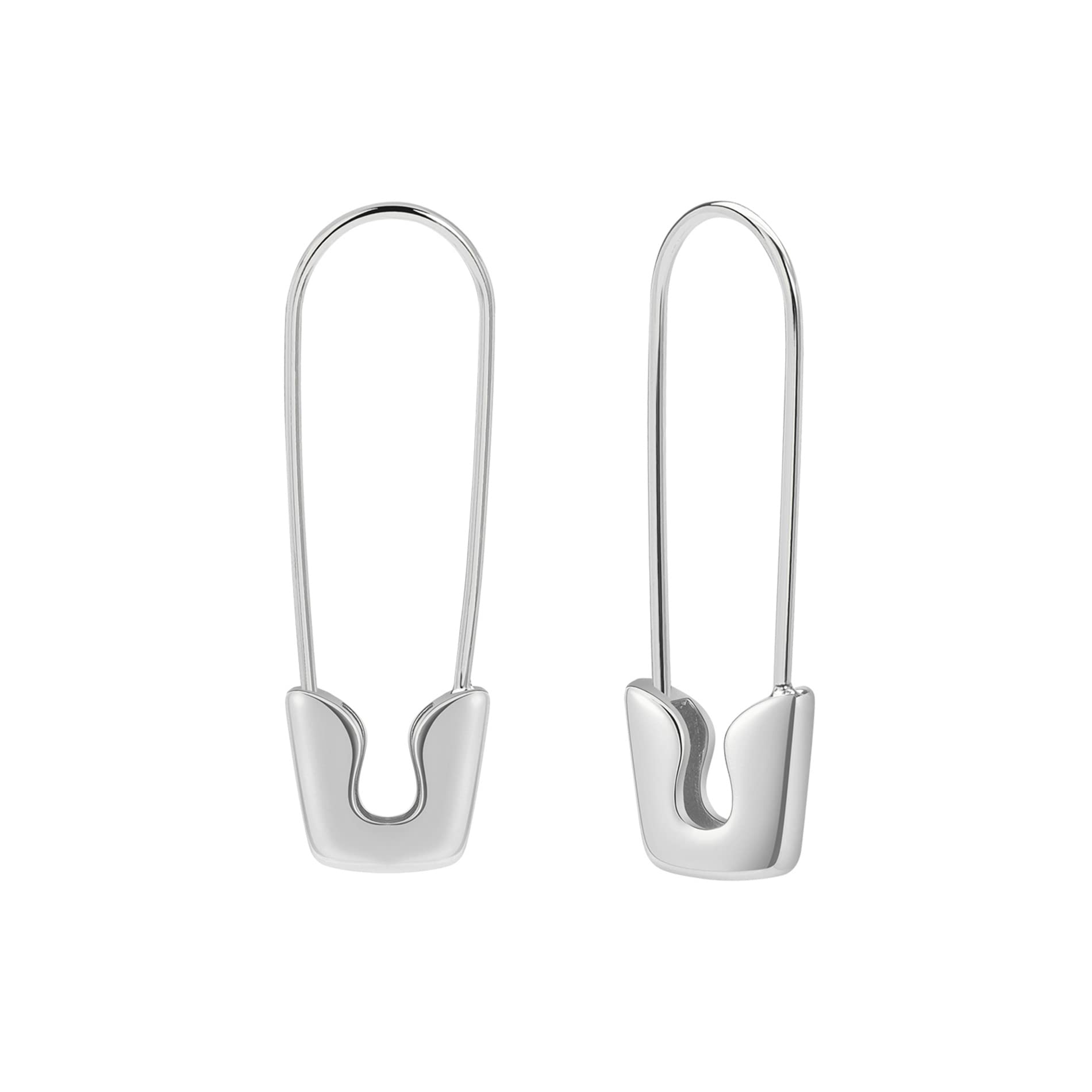 SANNYRA Gold Paperclip Safety Pin Earrings for Women - Trendy Minimalist Dangle Hoop Studs - Everyday Jewelry for Work, Party & Casual Outfits