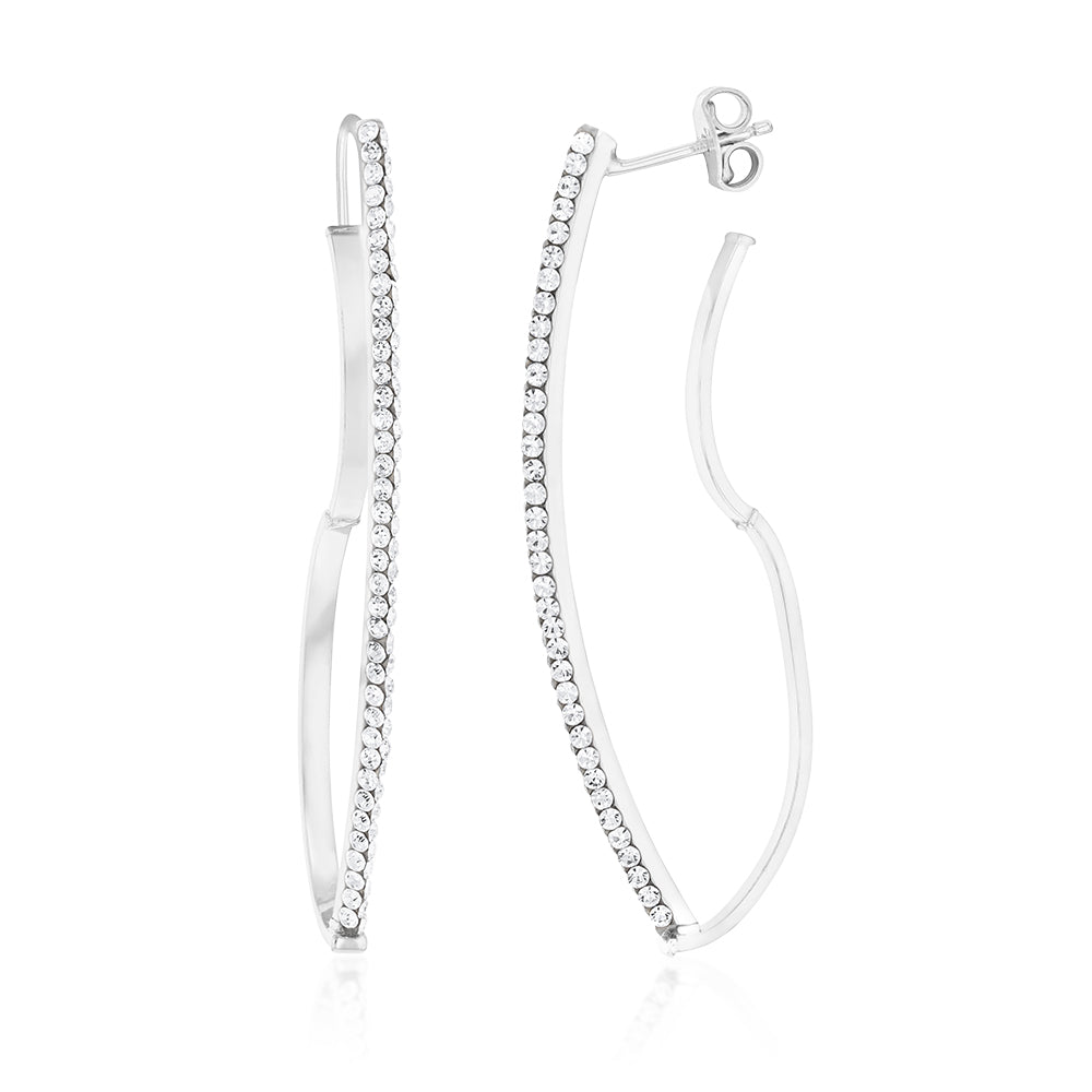 9ct White Gold Filled Crystal Stud Earrings for Women - Elegant Fashion Jewelry for Party, Wedding & Daily Wear