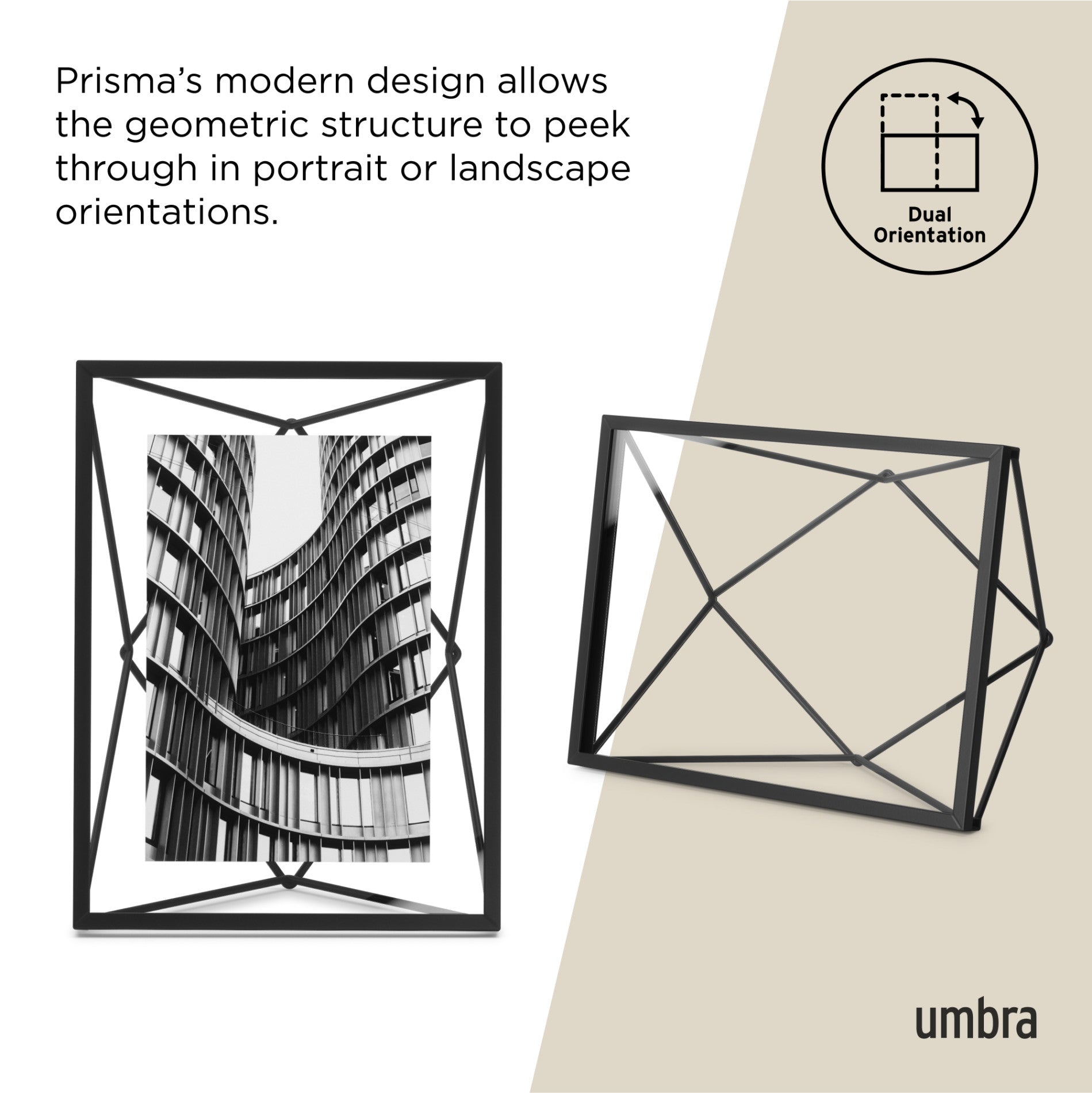 Prisma Picture Frame - Elegant Modern Photo Display for Wall & Tabletop - Perfect for Home Decor, Office, and Gift Giving