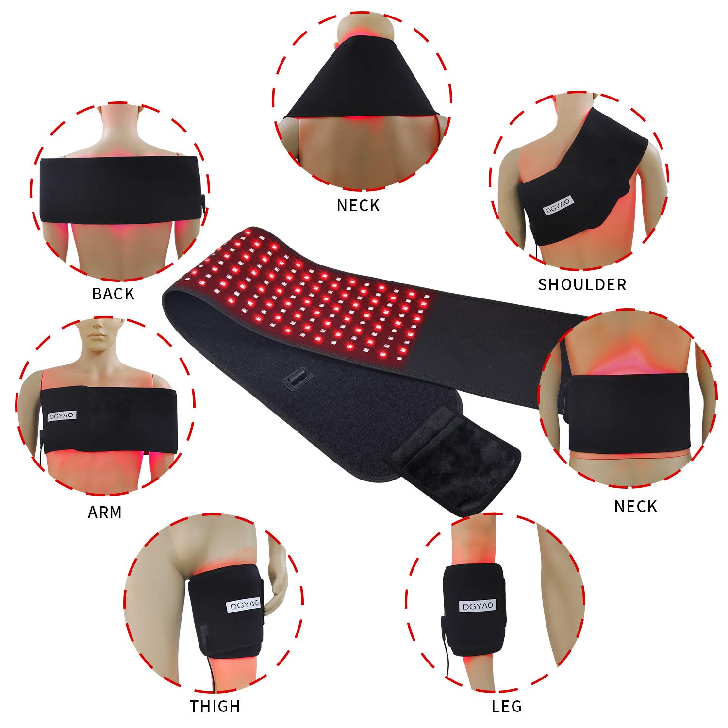 2020 New FDA Cleared LED Red Light & Near Infrared Light Therapy Device - Large Wearable Pain Relief Belt Pad for Back, Neck, Shoulder & Joint Pain - Home & Professional Use for Muscle Recovery & Relaxation