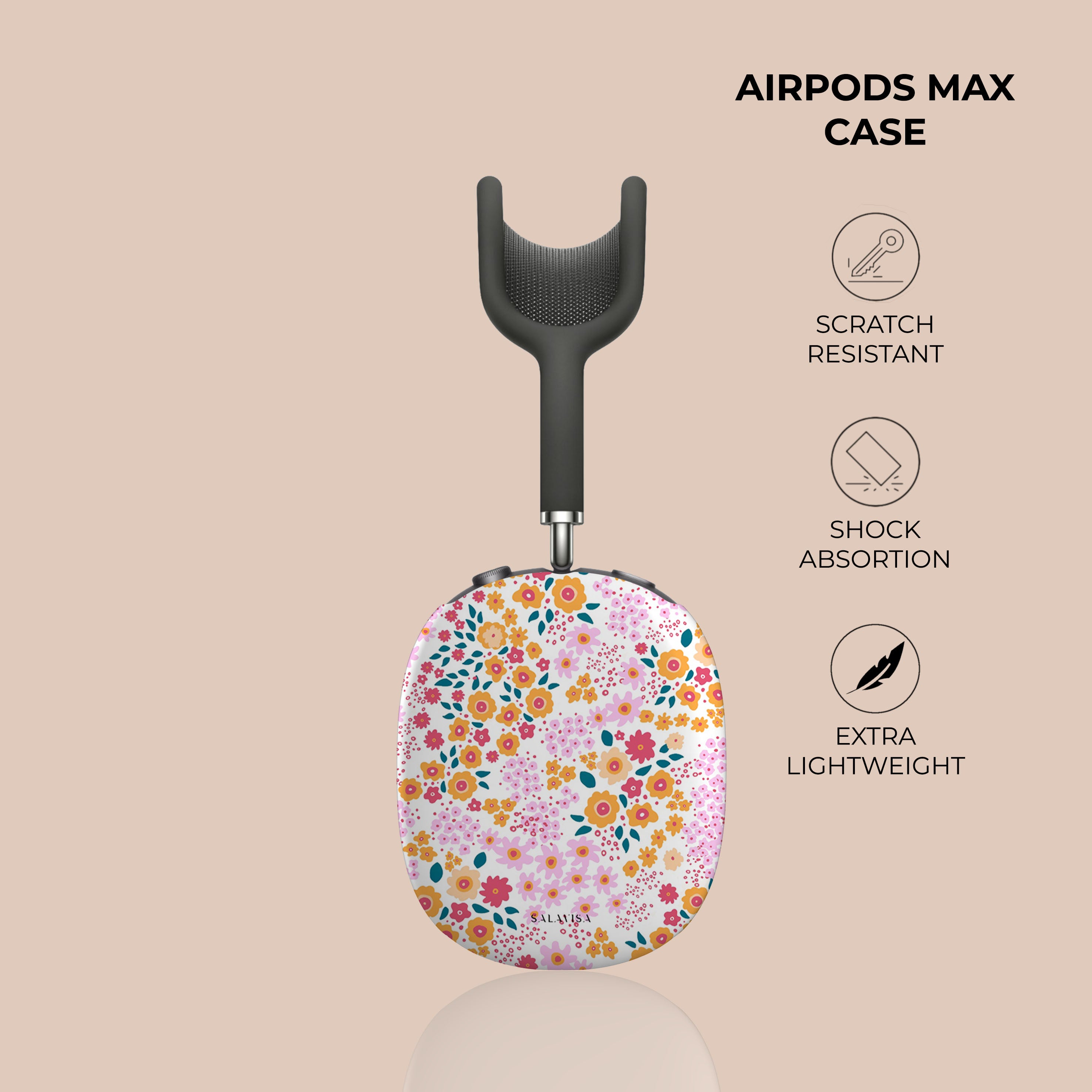 Ditsy Floral AirPods Max Protective Case - Cute Spring Design Headphone Cover for Travel, Work & Daily Use